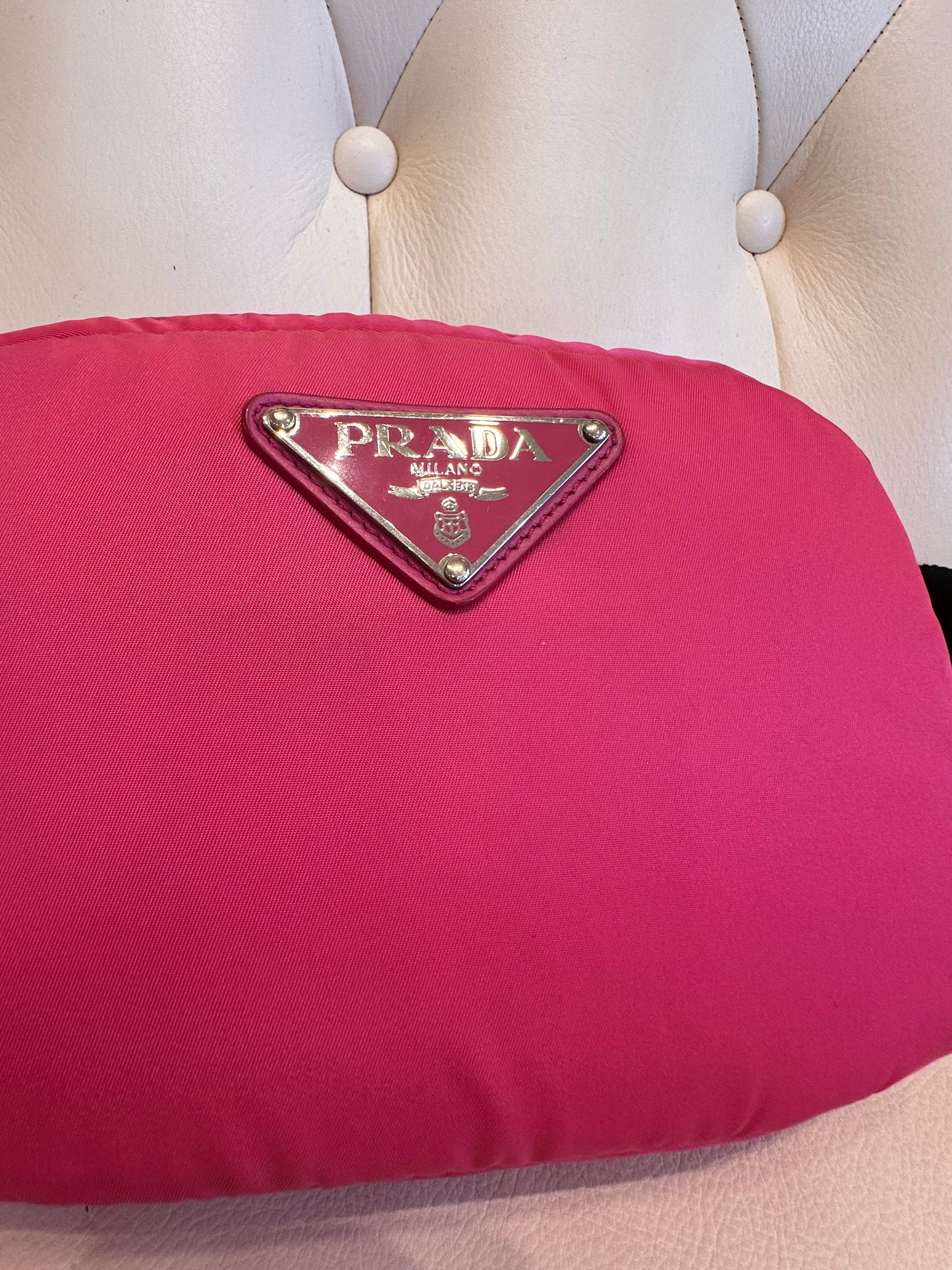 Prada marsupio tela rosa fluo