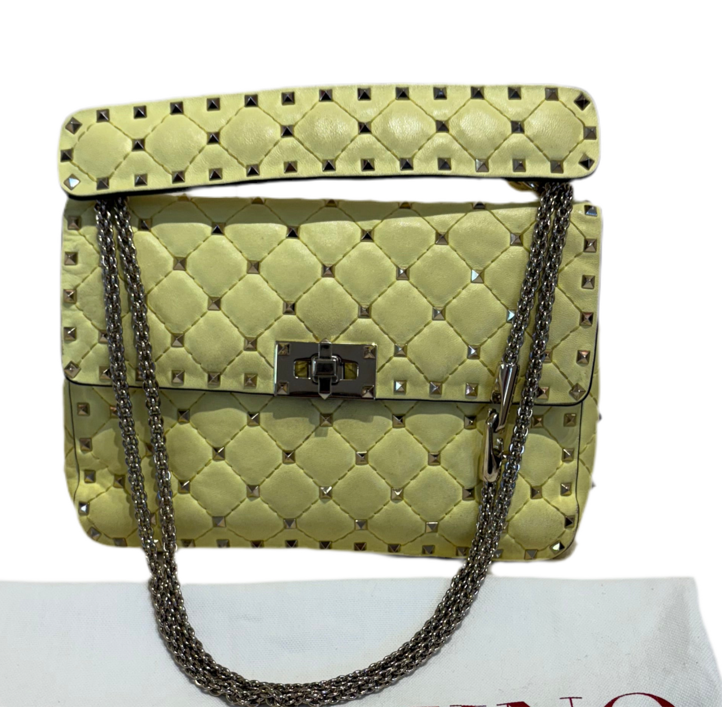 Valentino Garavani borsa Spike in pelle gialla