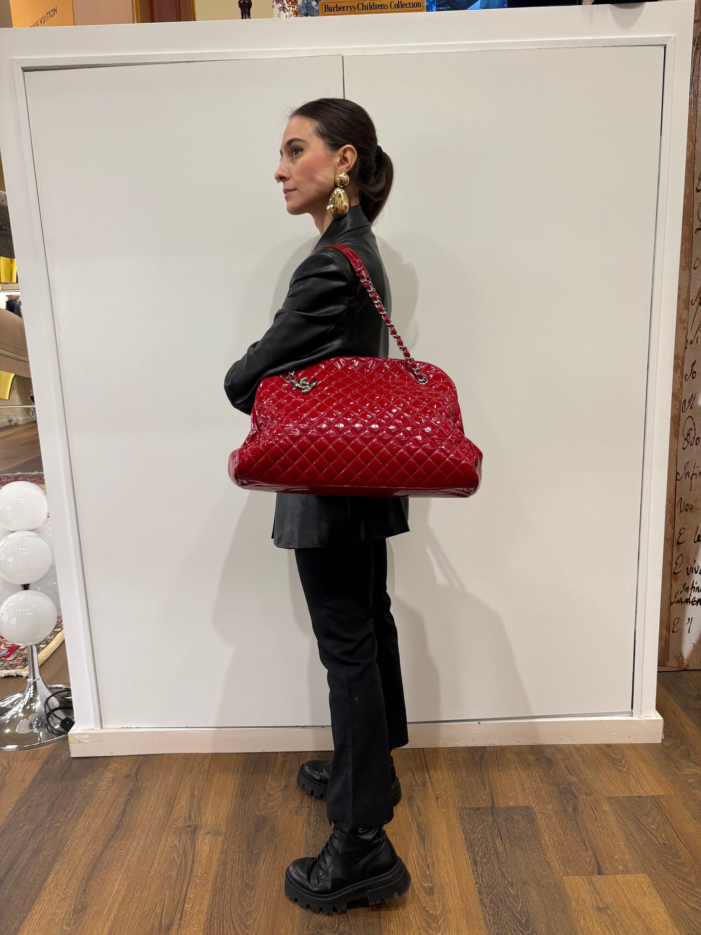 Chanel Mademoiselle in pelle verniciata rossa