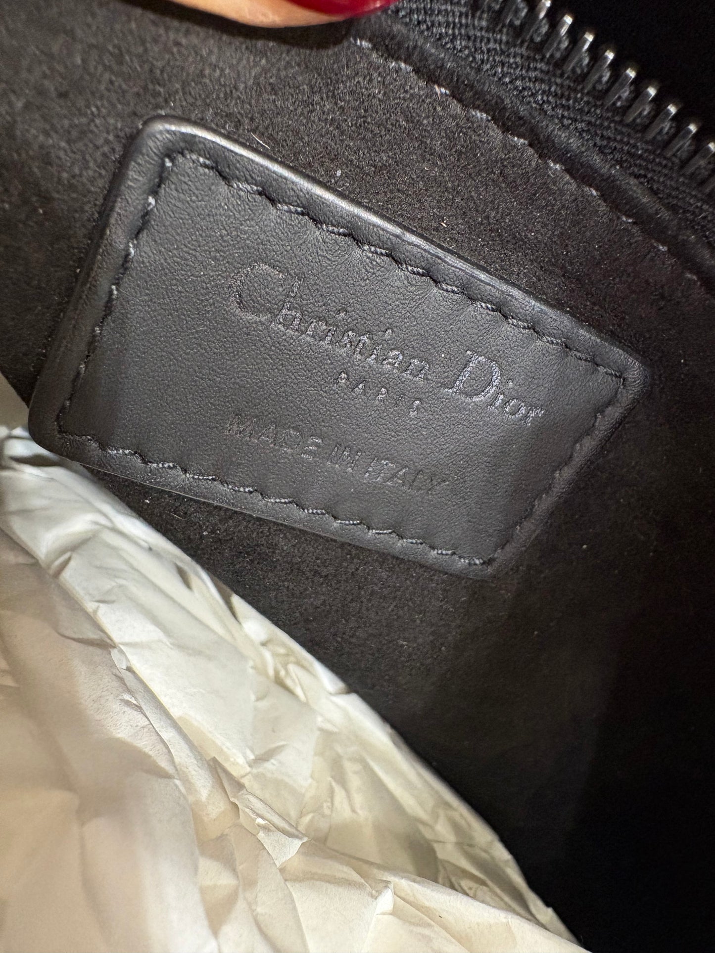 Lady Dior large in pelle ultra opaca cannage nero