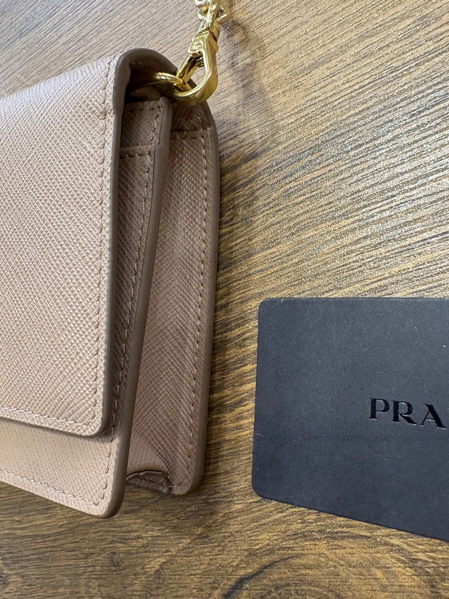 Prada mini Wallet bag pelle saffiano cipria