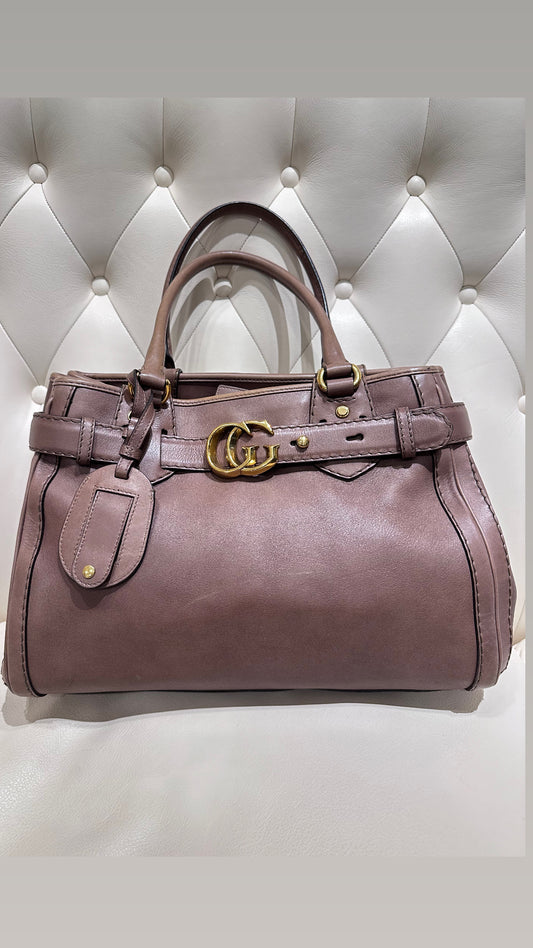 Gucci borsa GG Running in pelle dark beige