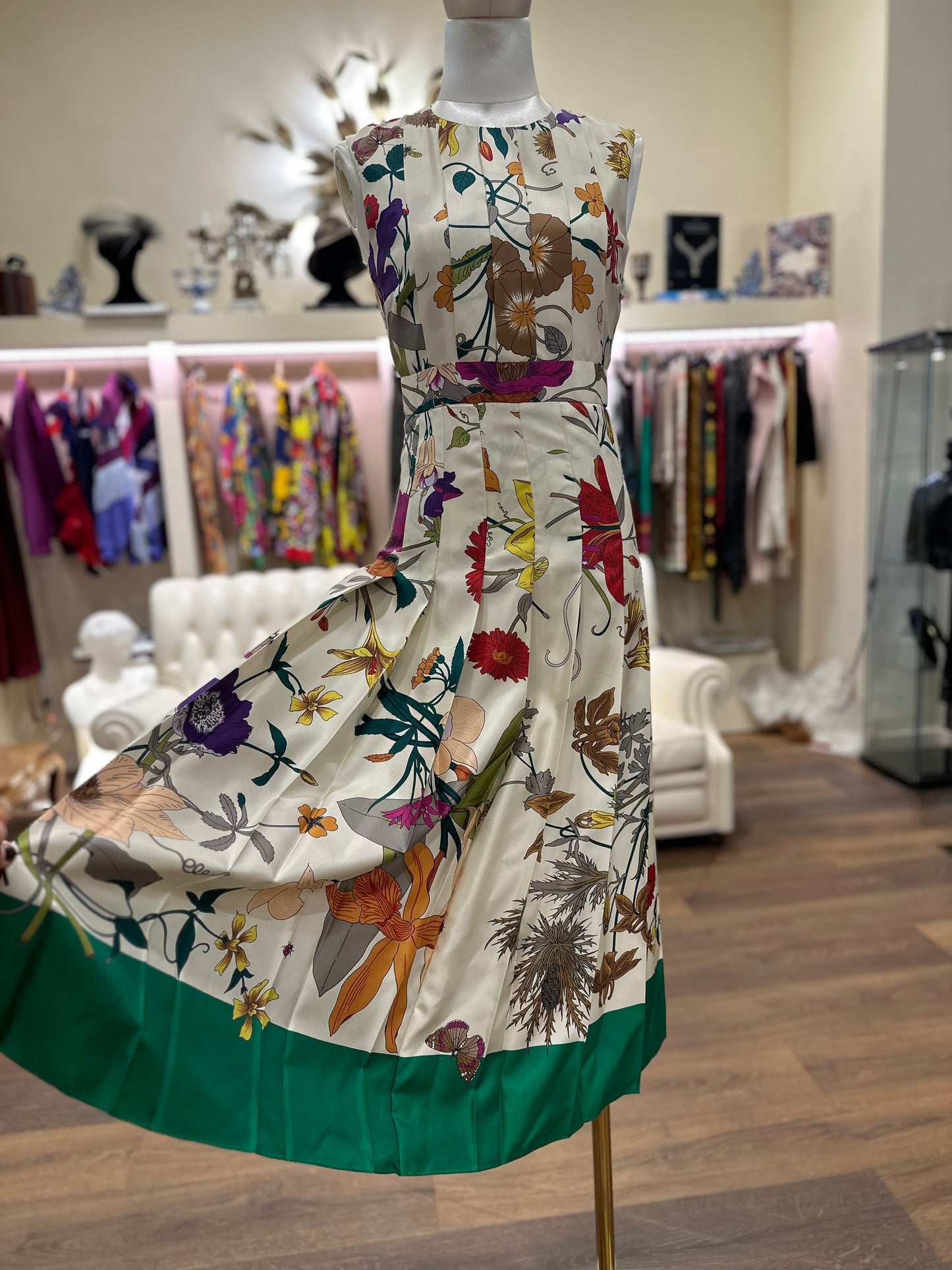 Gucci Flora abito lungo in seta