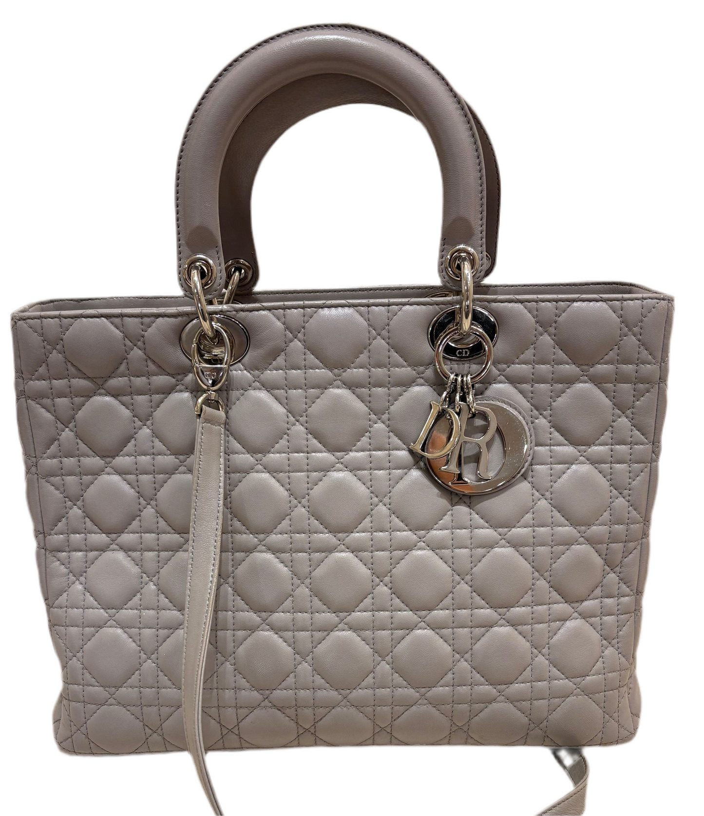 Lady Dior  cannage agnello grigio