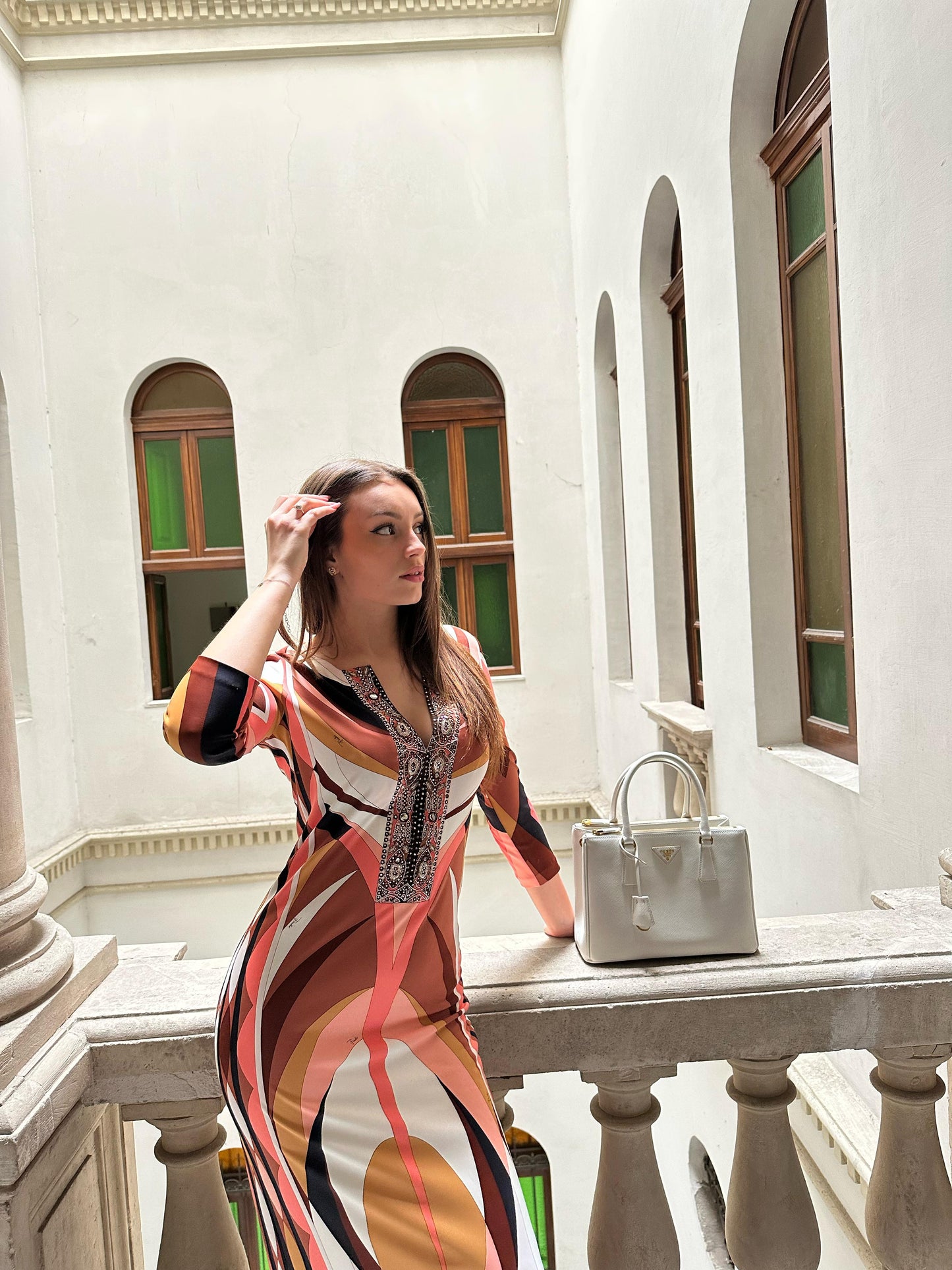 Emilio Pucci abito lungo con ricamo