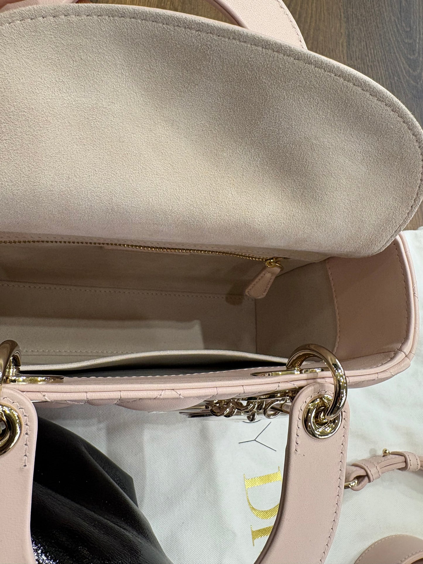 Dior Lady small in pelle cannage rosa hw gold