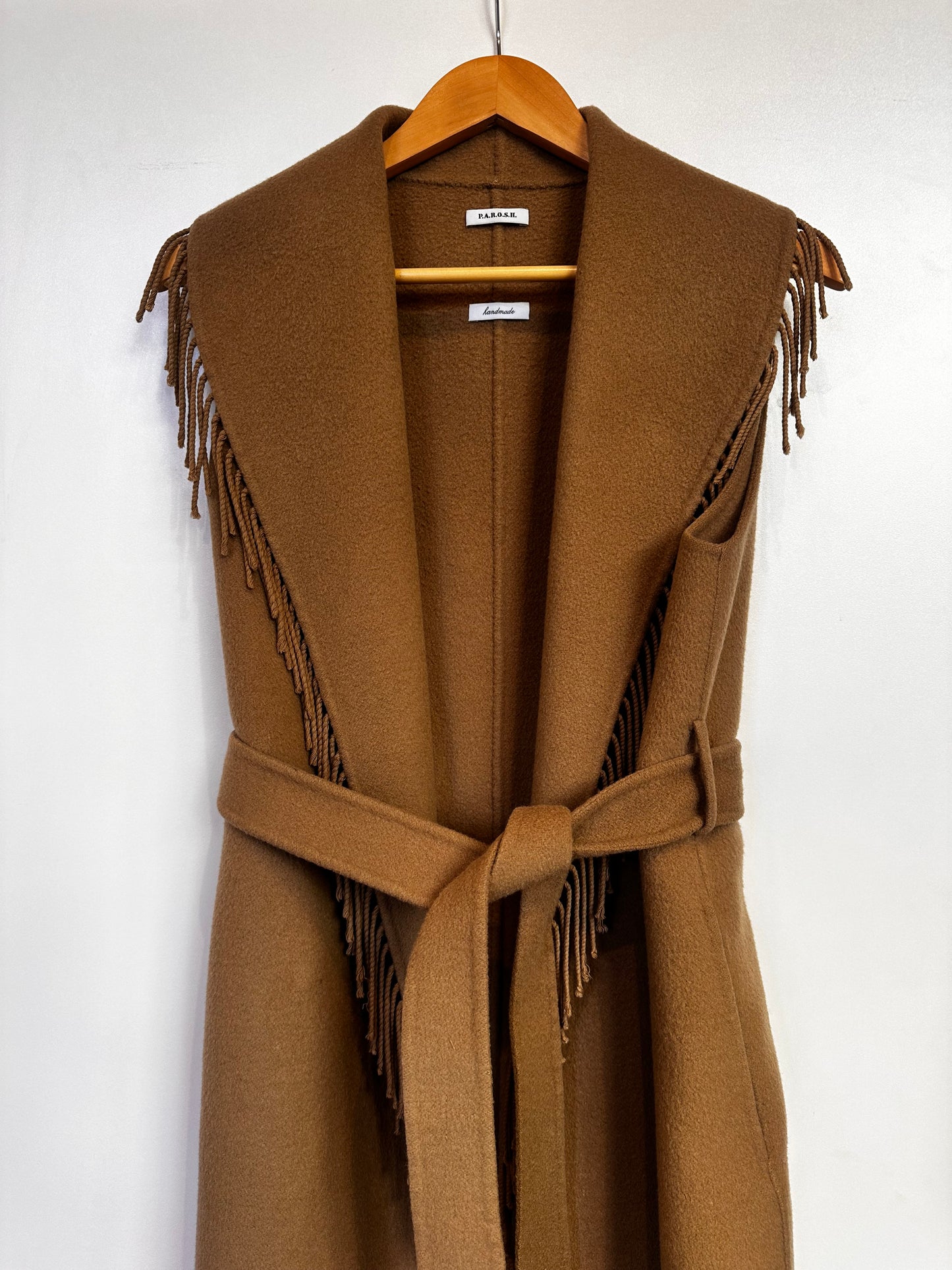 Parosh gilet panno con frange