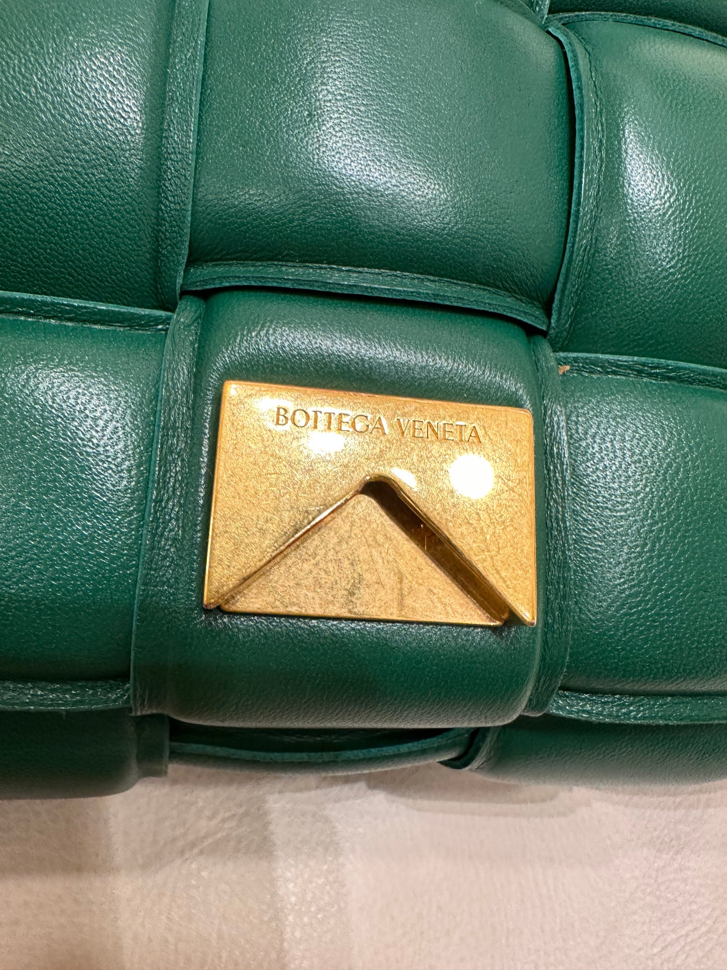 Bottega Veneta Cassette pelle di agnello verde