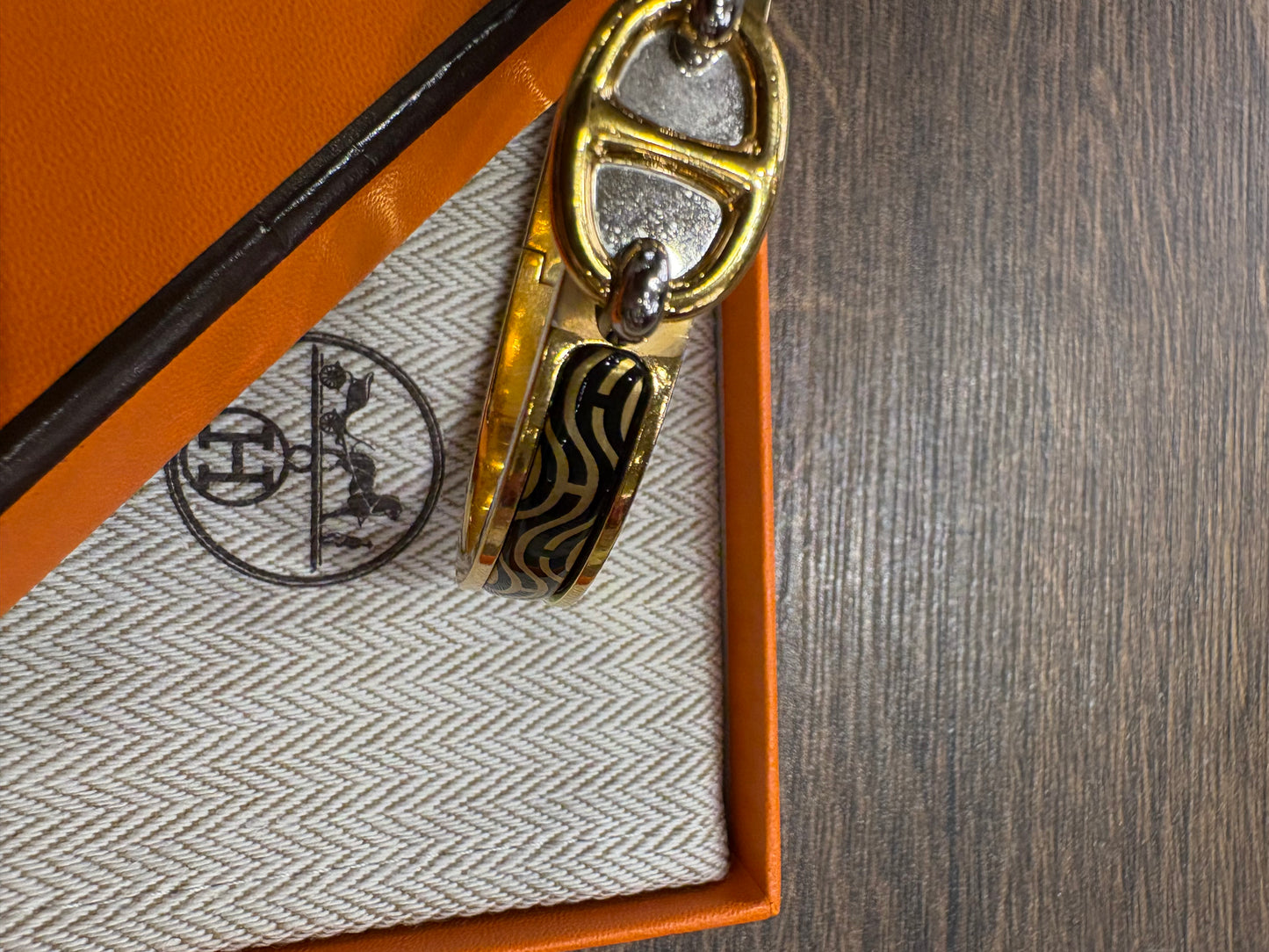 Hermès Mini Clic Chaîne d'Ancre con stampa Mors à Jouets