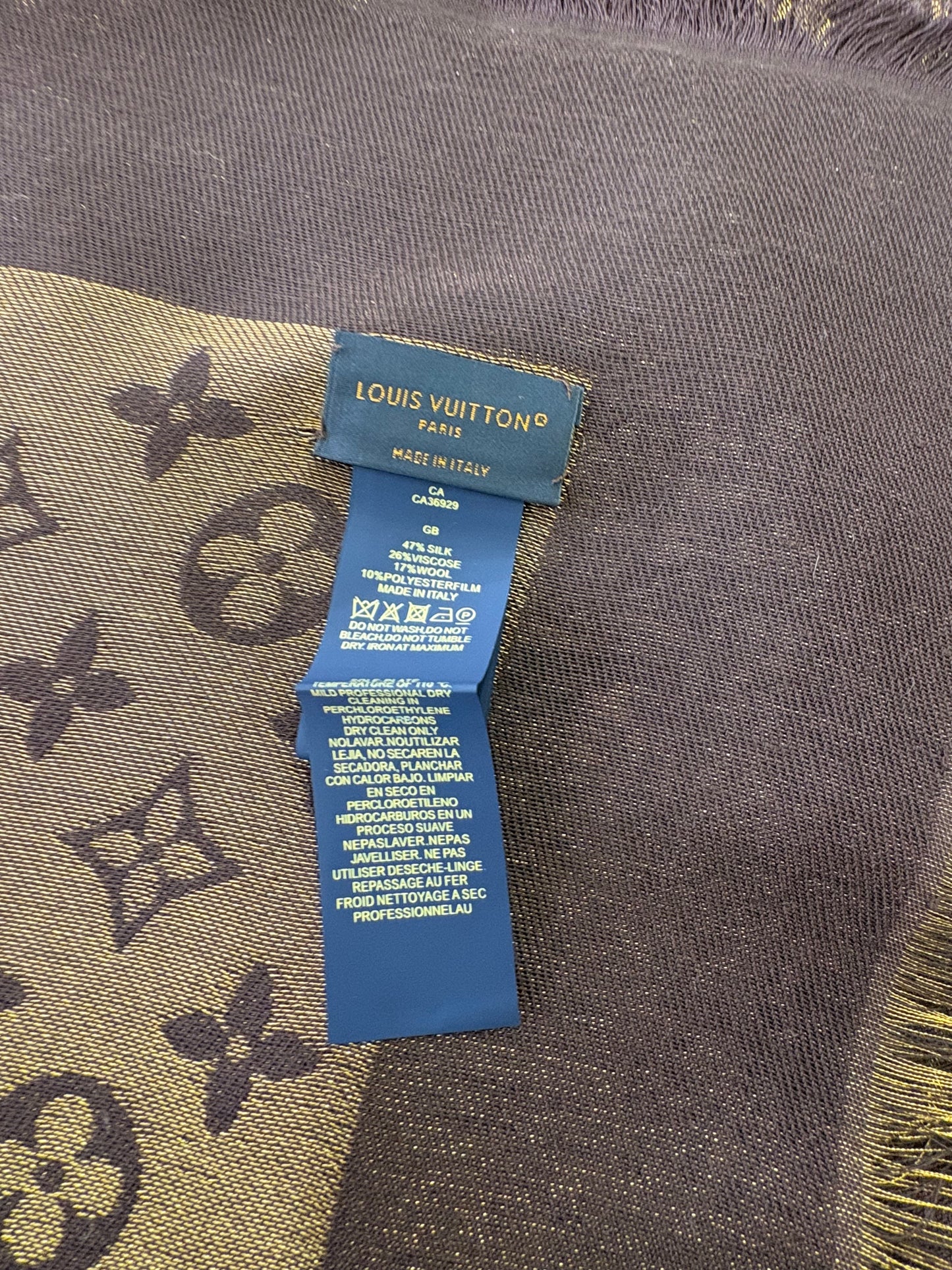 Louis Vuitton scialle Shine moro/bronzo . Nuovo