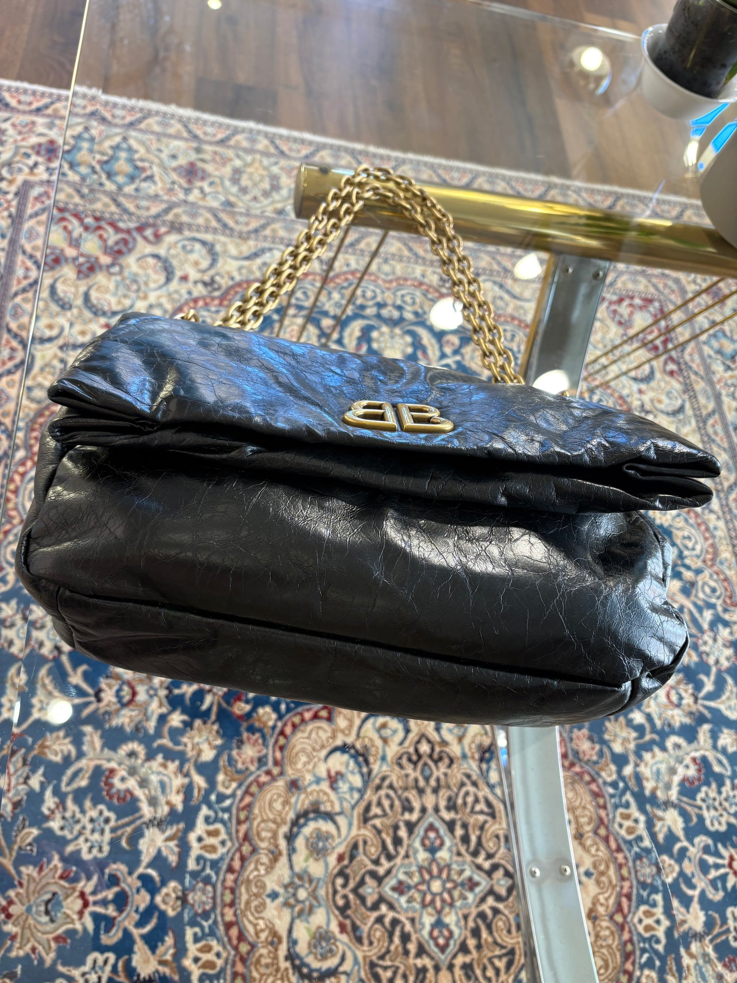 Balenciaga Monaco medium catena oro anticato