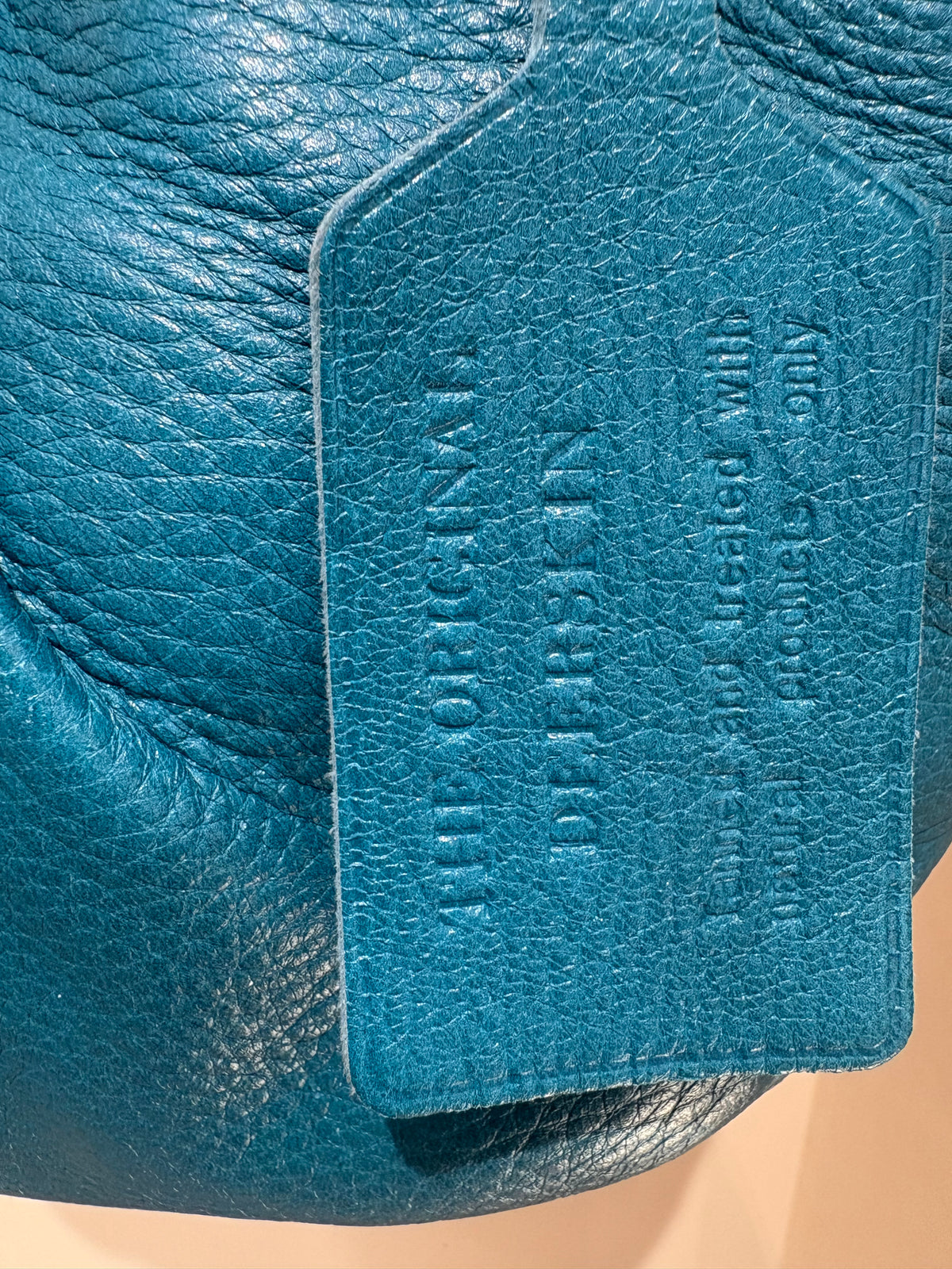 Borsa a spalla Prada Vintage Cervo Pleatsin pelle arricciata Turchese