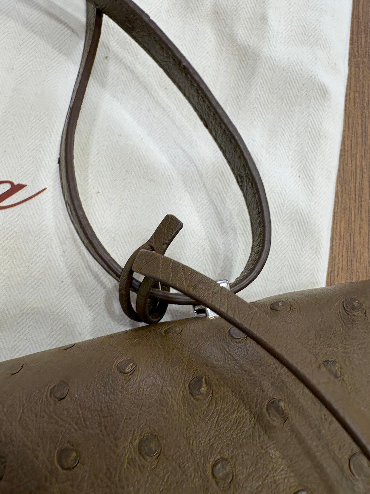 Loro Piana Extra Bag L27 in Pelle di Struzzo. Nuova