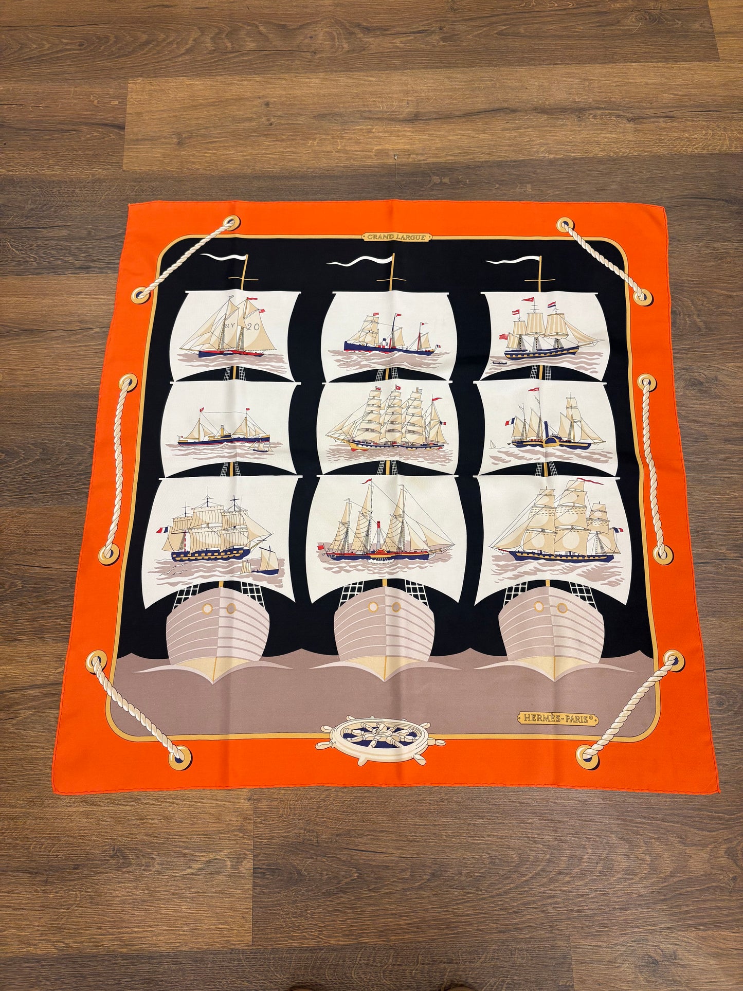 Hermès carre’  seta 90x90 Le Grand Largue