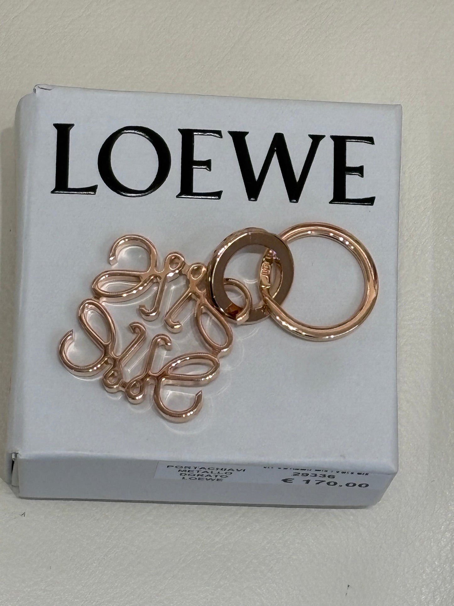 Loewe portachiavi anagram metallo rosato