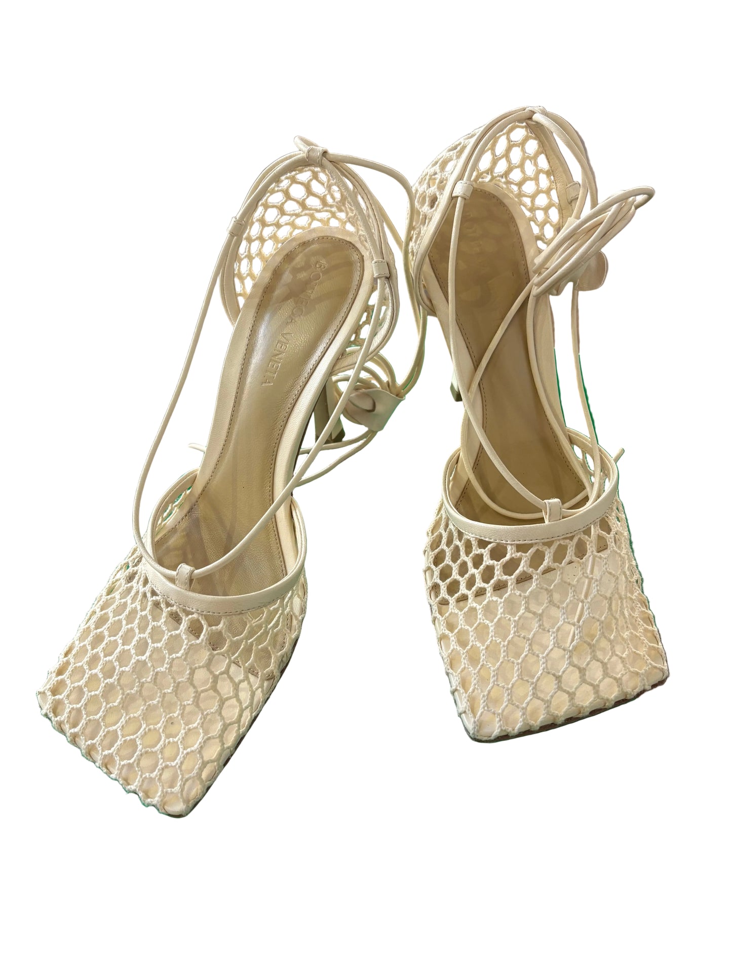 Bottega Veneta Sandali Stretch in Rete e Pelle 38. Nuovo