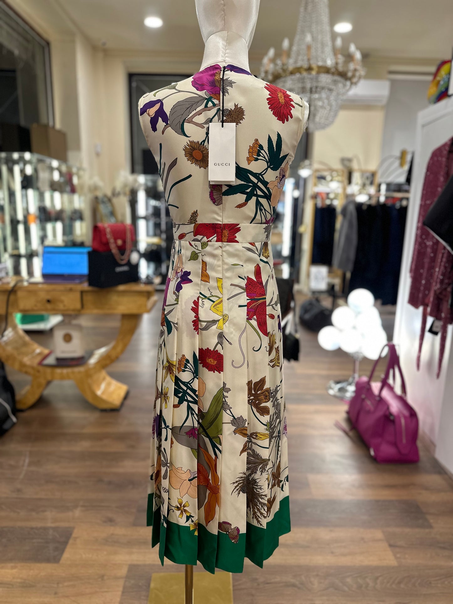 Gucci Flora abito lungo in seta