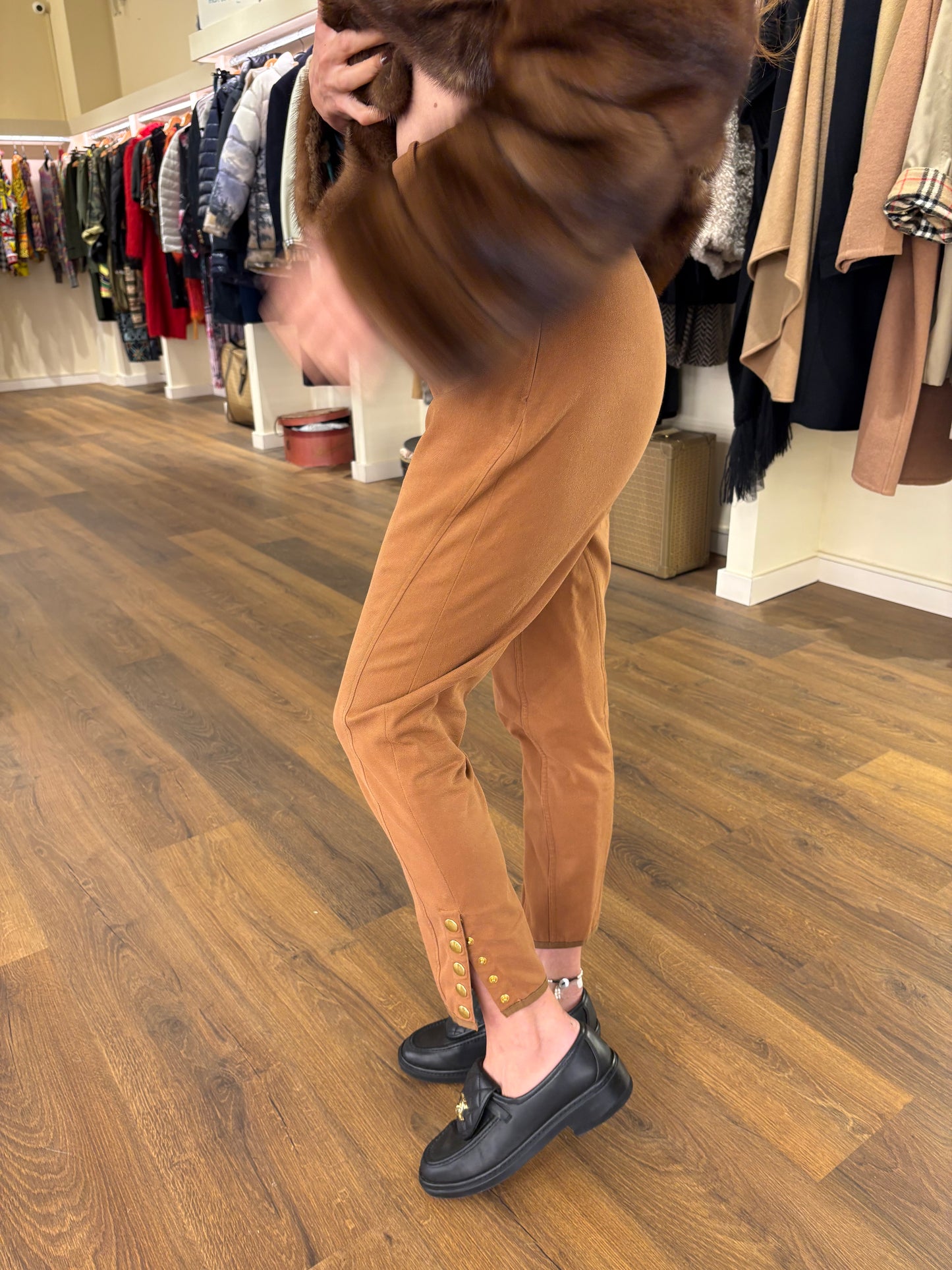 Hermès pantaloni cavallerizza cotone biscotto