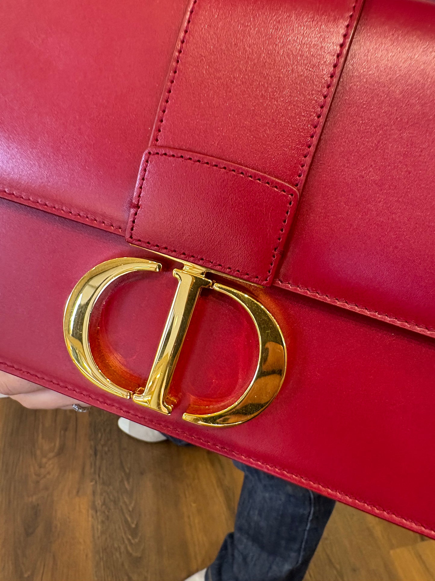 Dior borsa Montaigne30 in vitello rosso