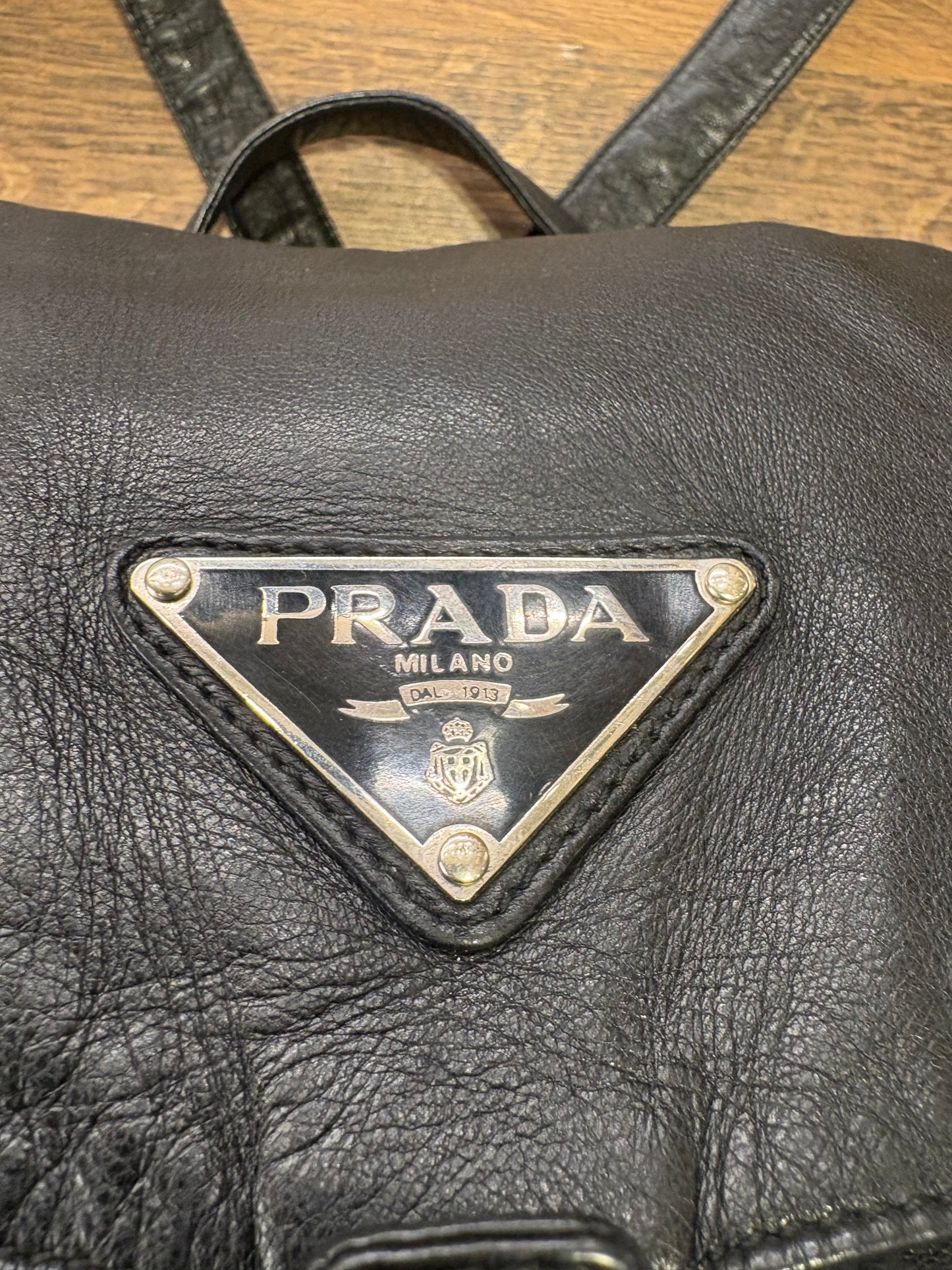 Prada zaino in pelle nero