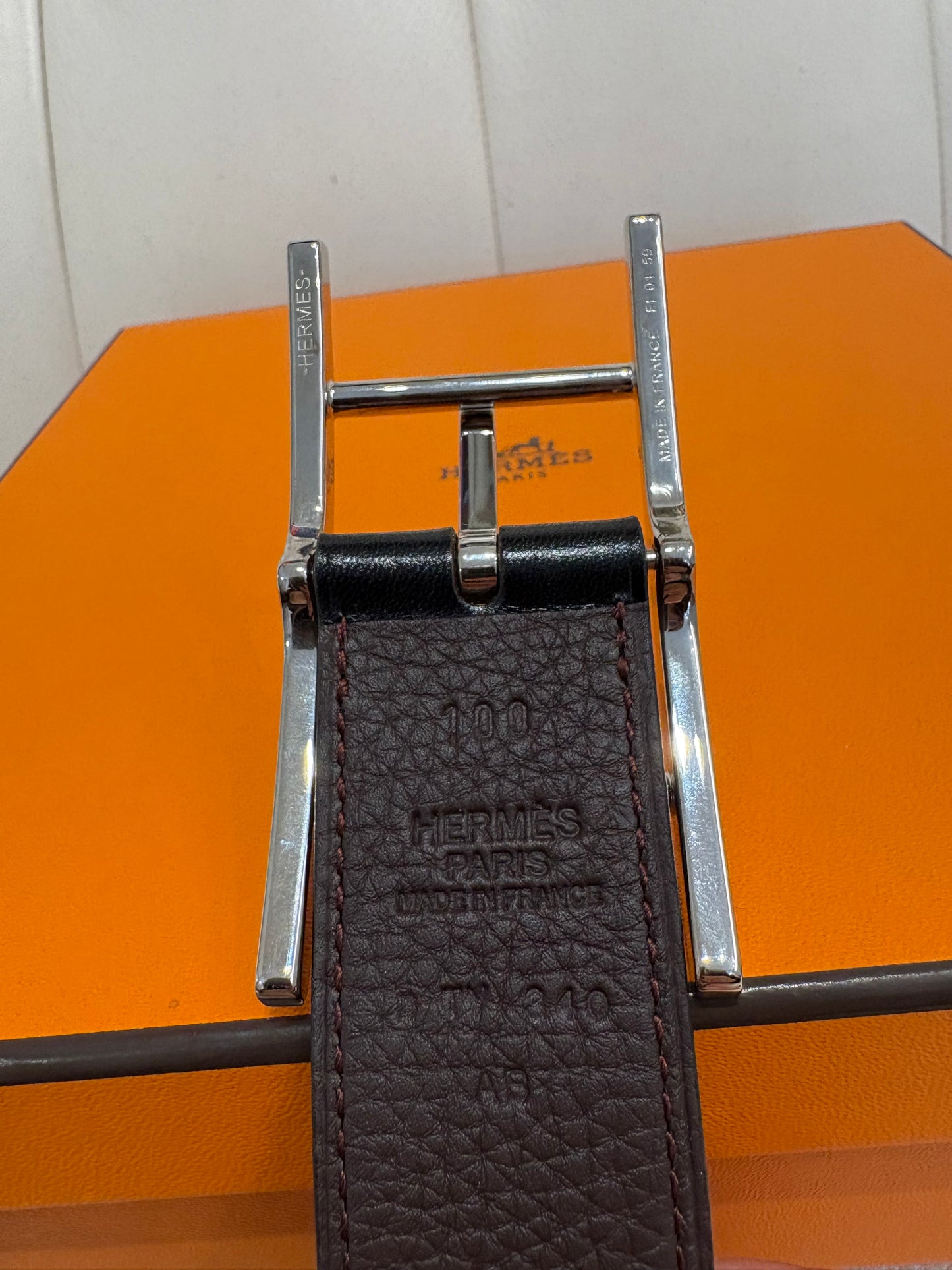 Hermès cintura uomo reversibile mis 100