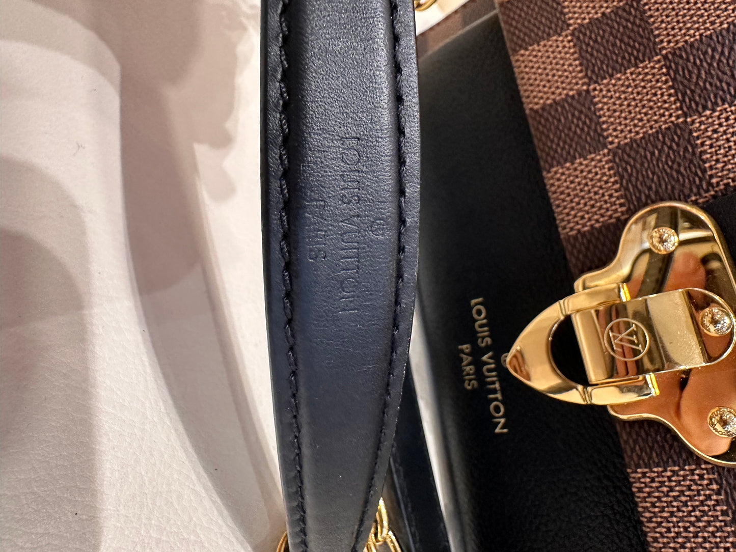 Louis Vuitton Vavin tela ebene damier e pelle