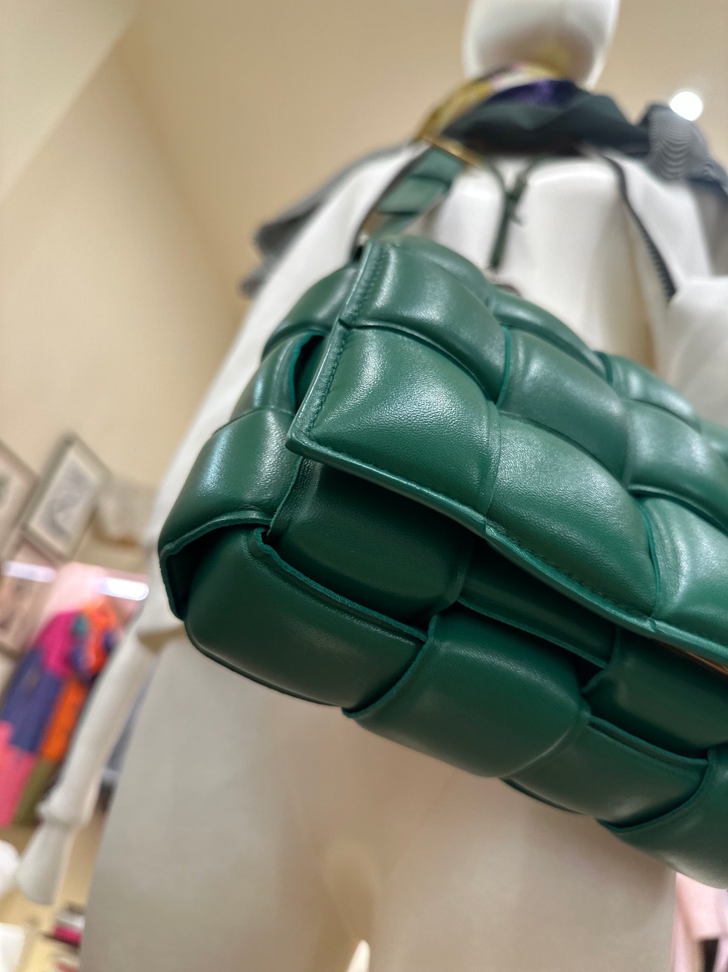 Bottega Veneta Cassette pelle di agnello verde