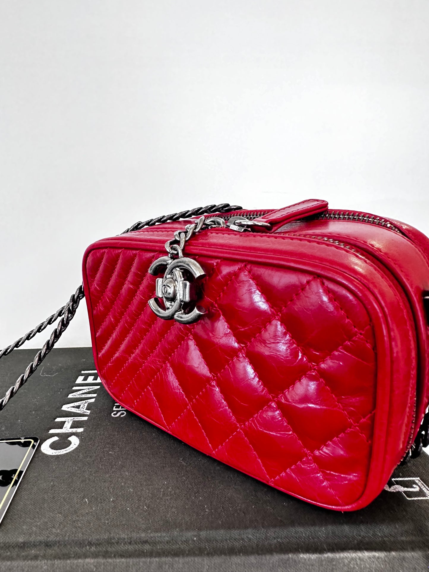 Chanel Coco Boy in pelle matelasse’ rosso