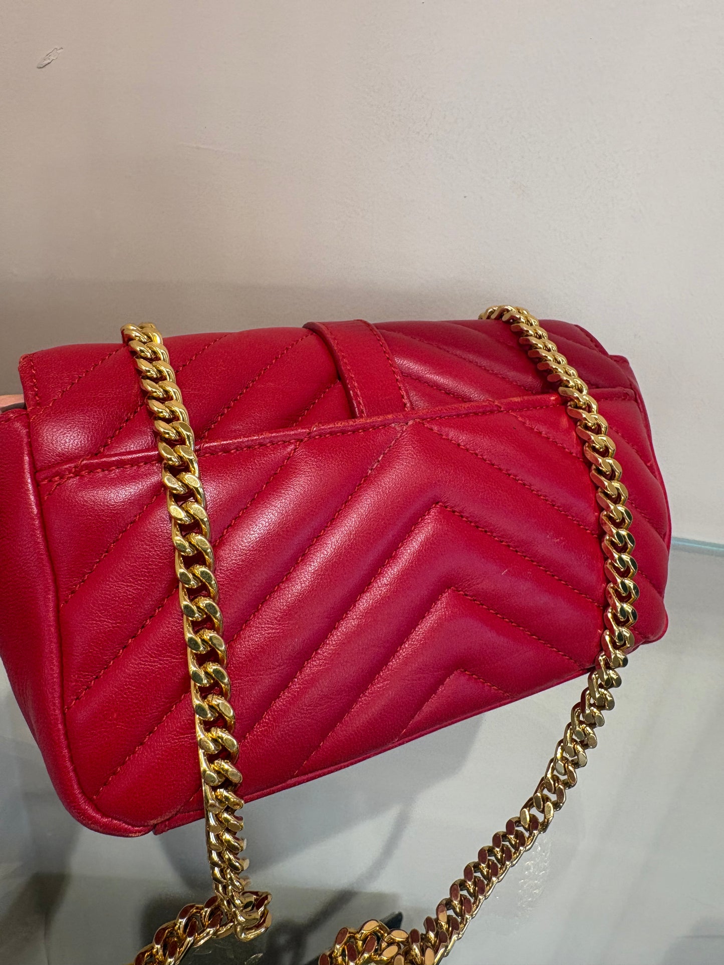 Saint Laurent Classic Baby Monogram Chain Bag in Matelassé Leather