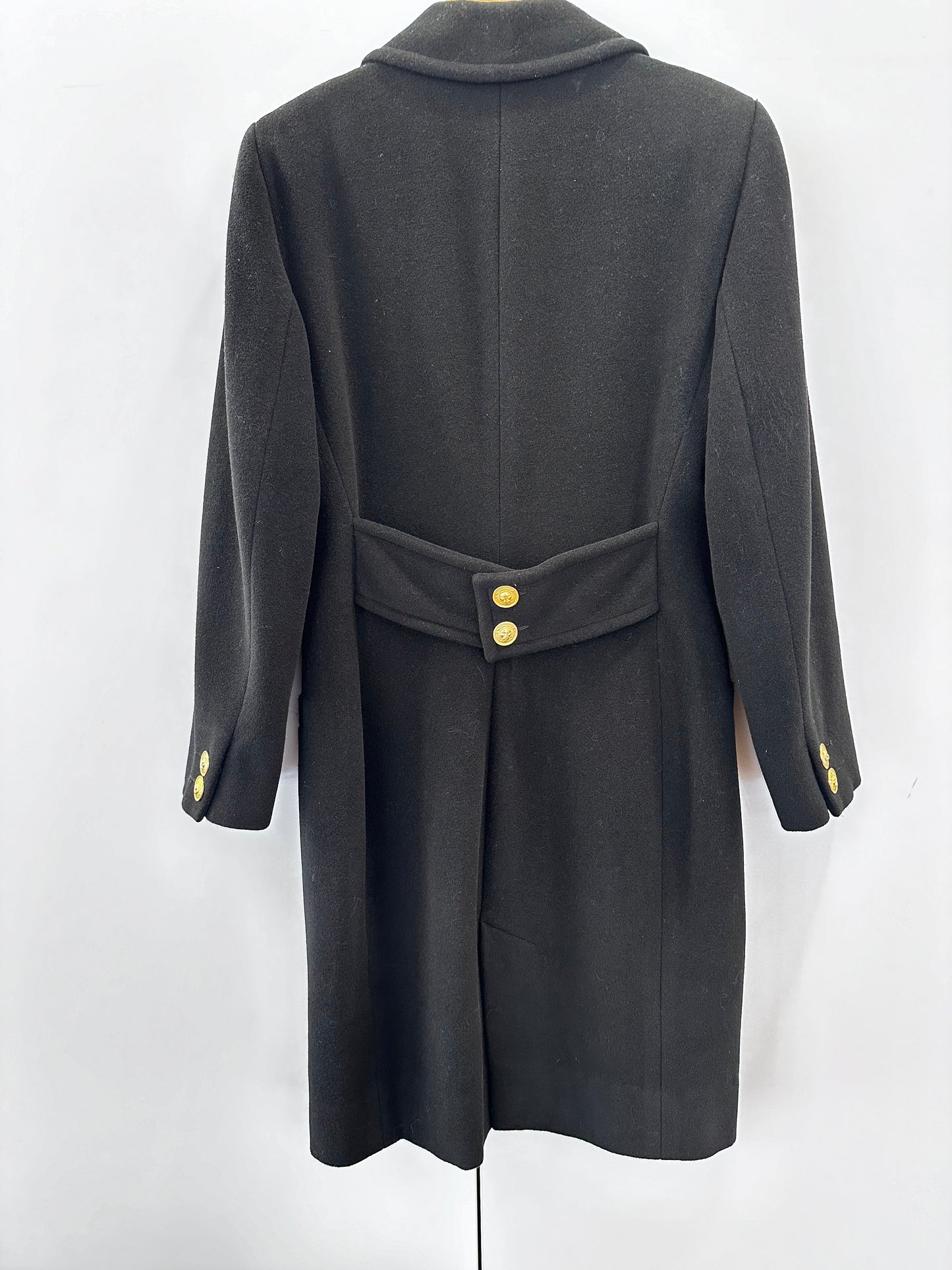 Versus Gianni Versace cappotto in lana doppio petto nero