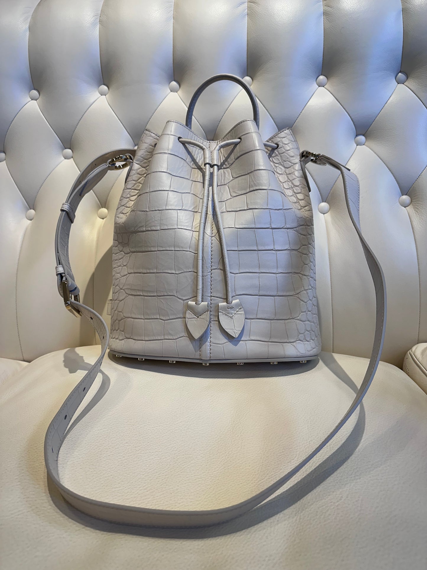 Max Mara borsa secchiello in pelle stampa cocco