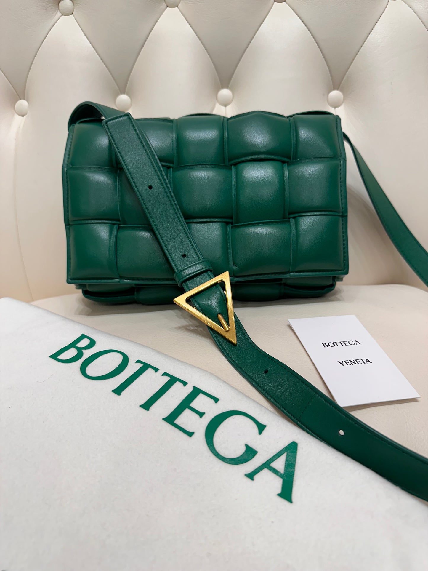 Bottega Veneta Cassette pelle di agnello verde