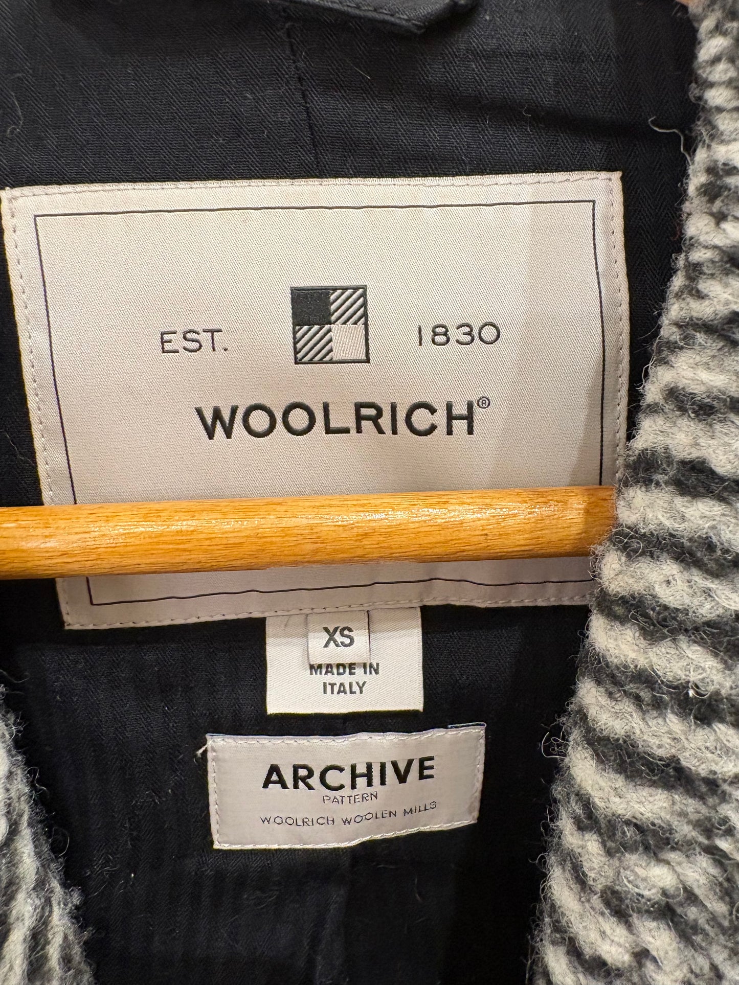 Woolrich cappottino tweed in lana resca doppio petto xs