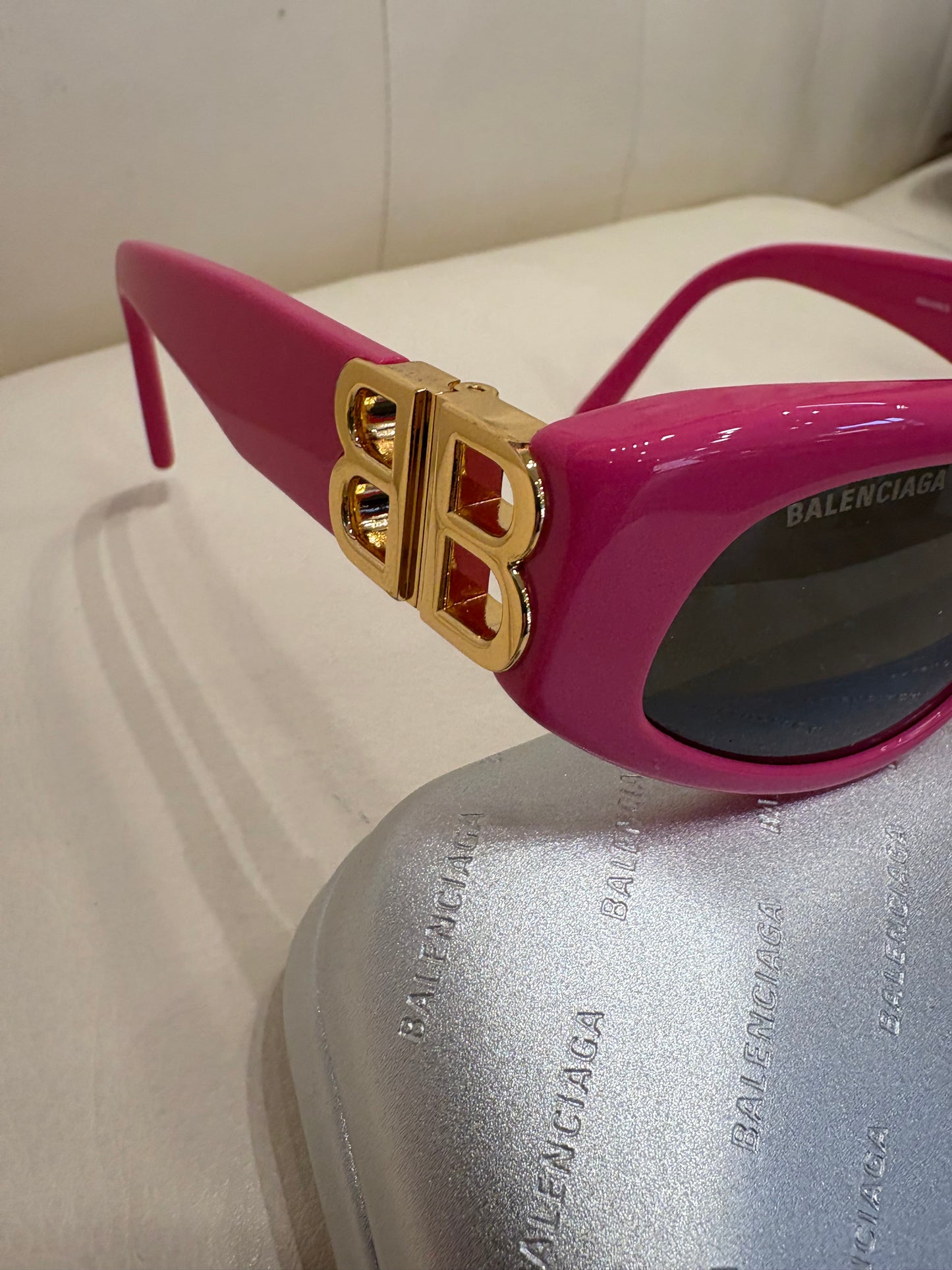 Balenciaga occhiali acetato rosa