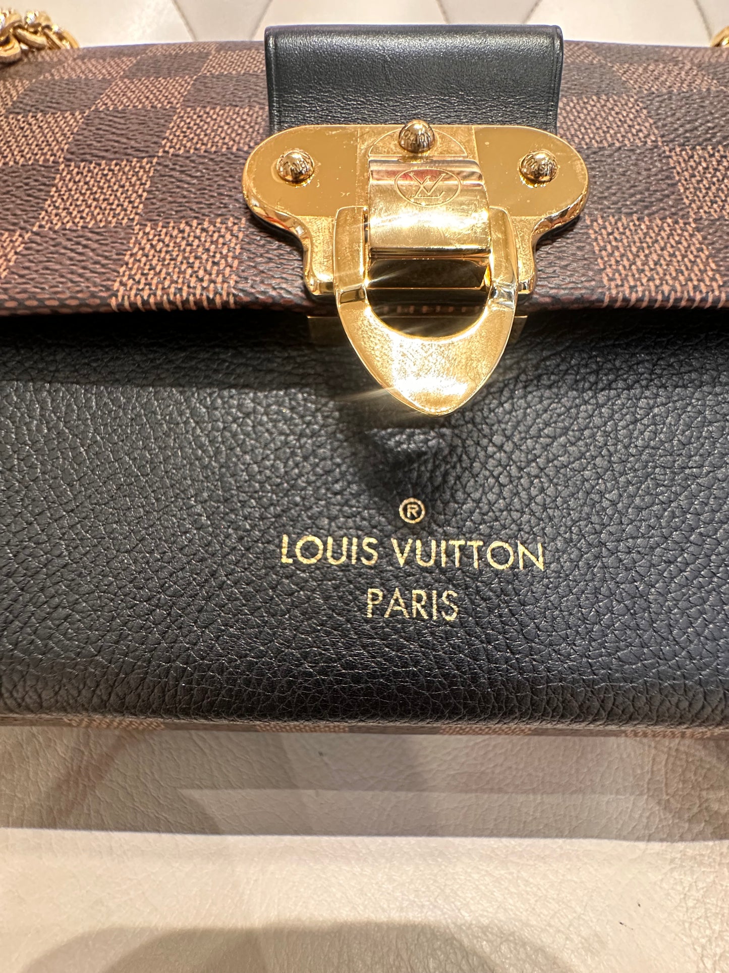 Louis Vuitton Vavin tela ebene damier e pelle