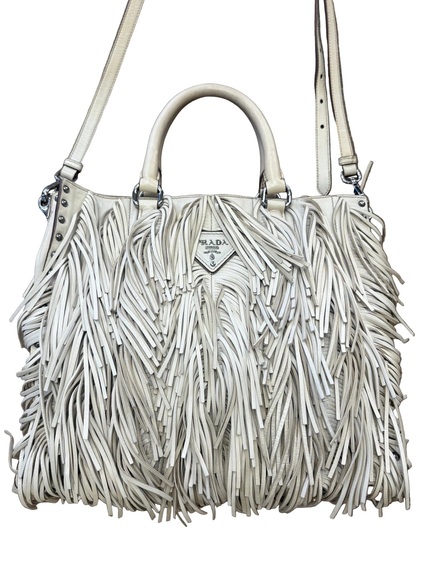 Borsa Prada Cera Nappa Leather Fringe