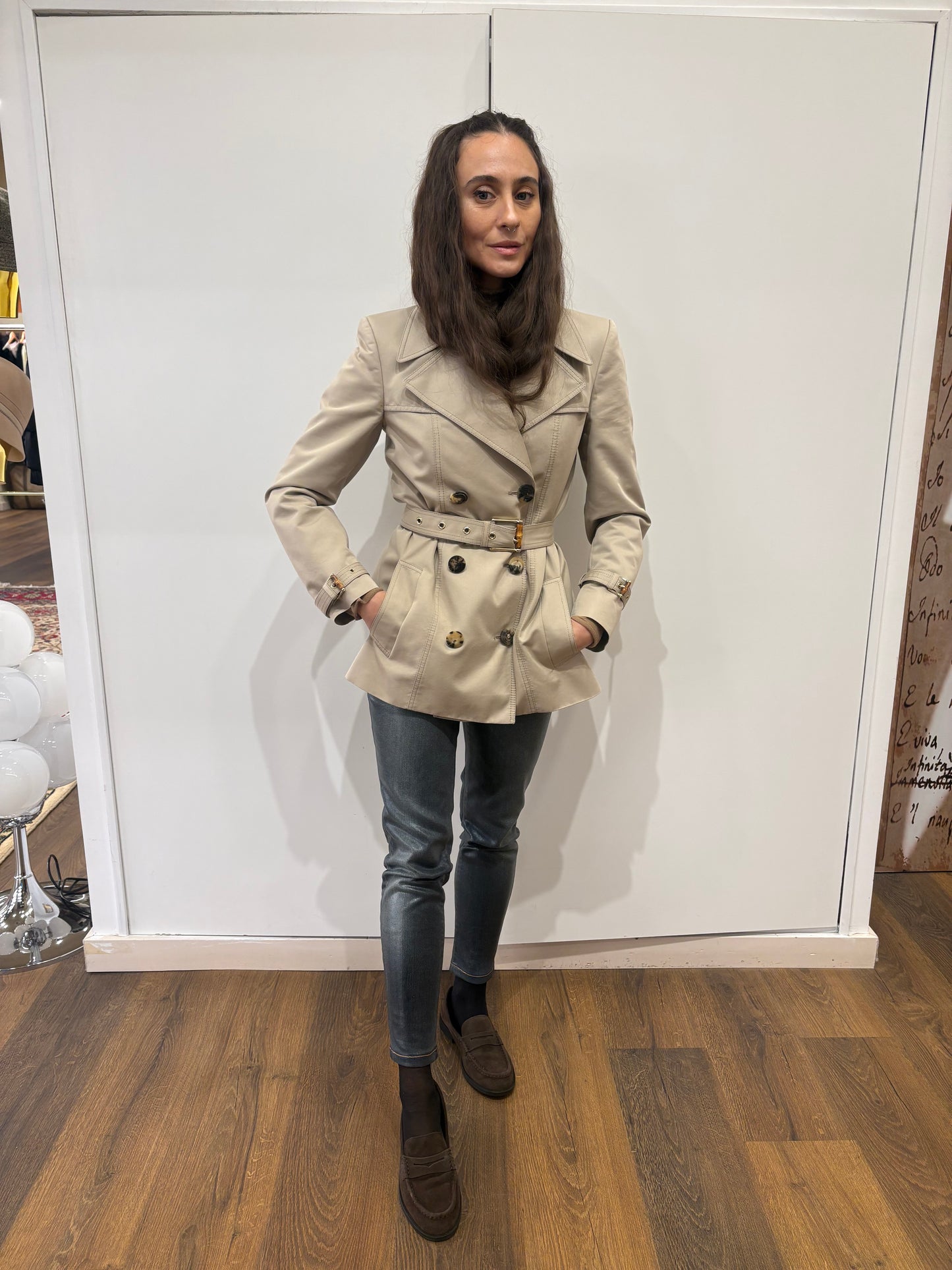 Gucci trench sfoderato S dettagli bamboo