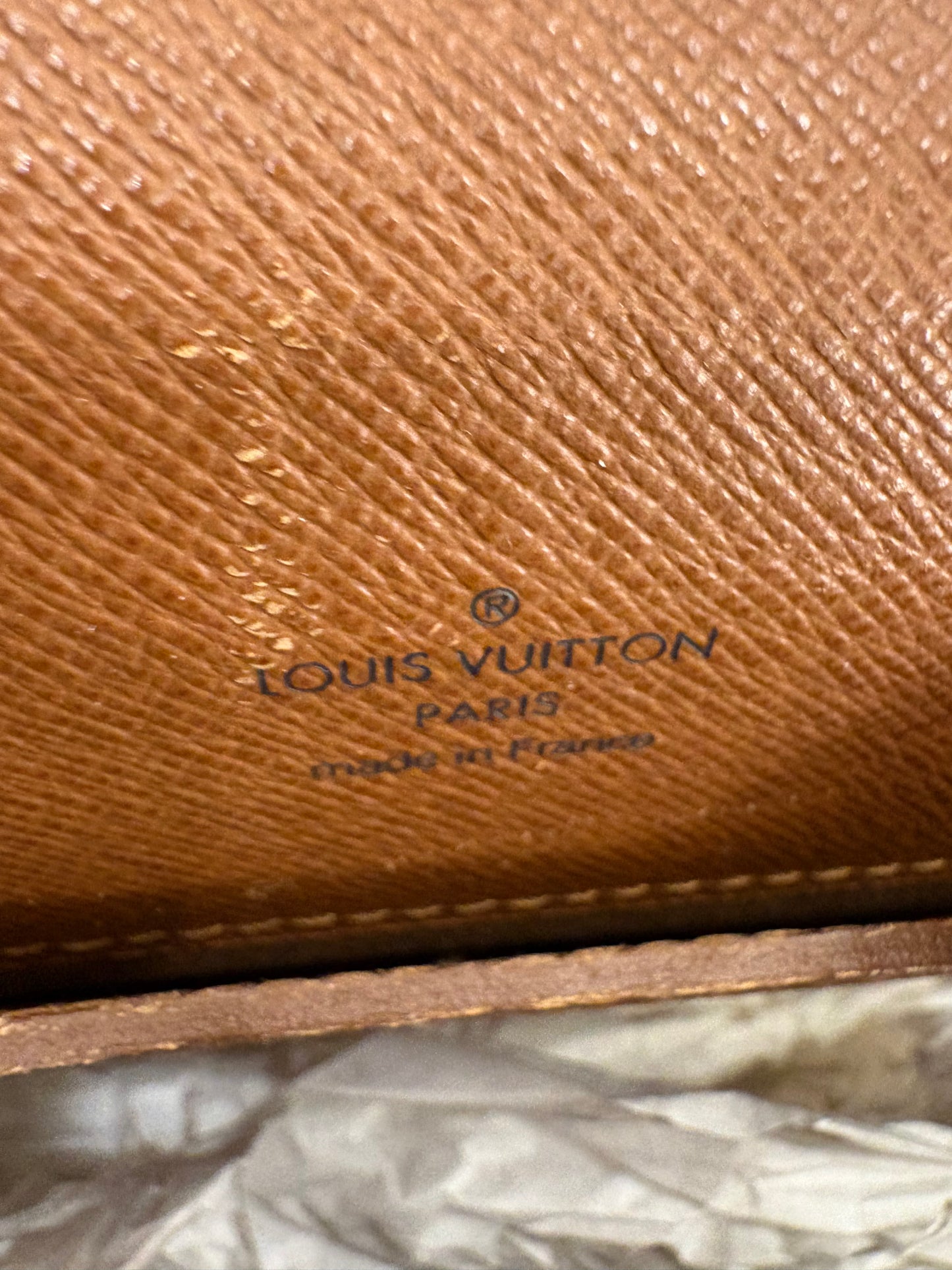 Louis Vuitton cartella Laguito vintage in tela Monogram con manico e finiture in pelle naturale