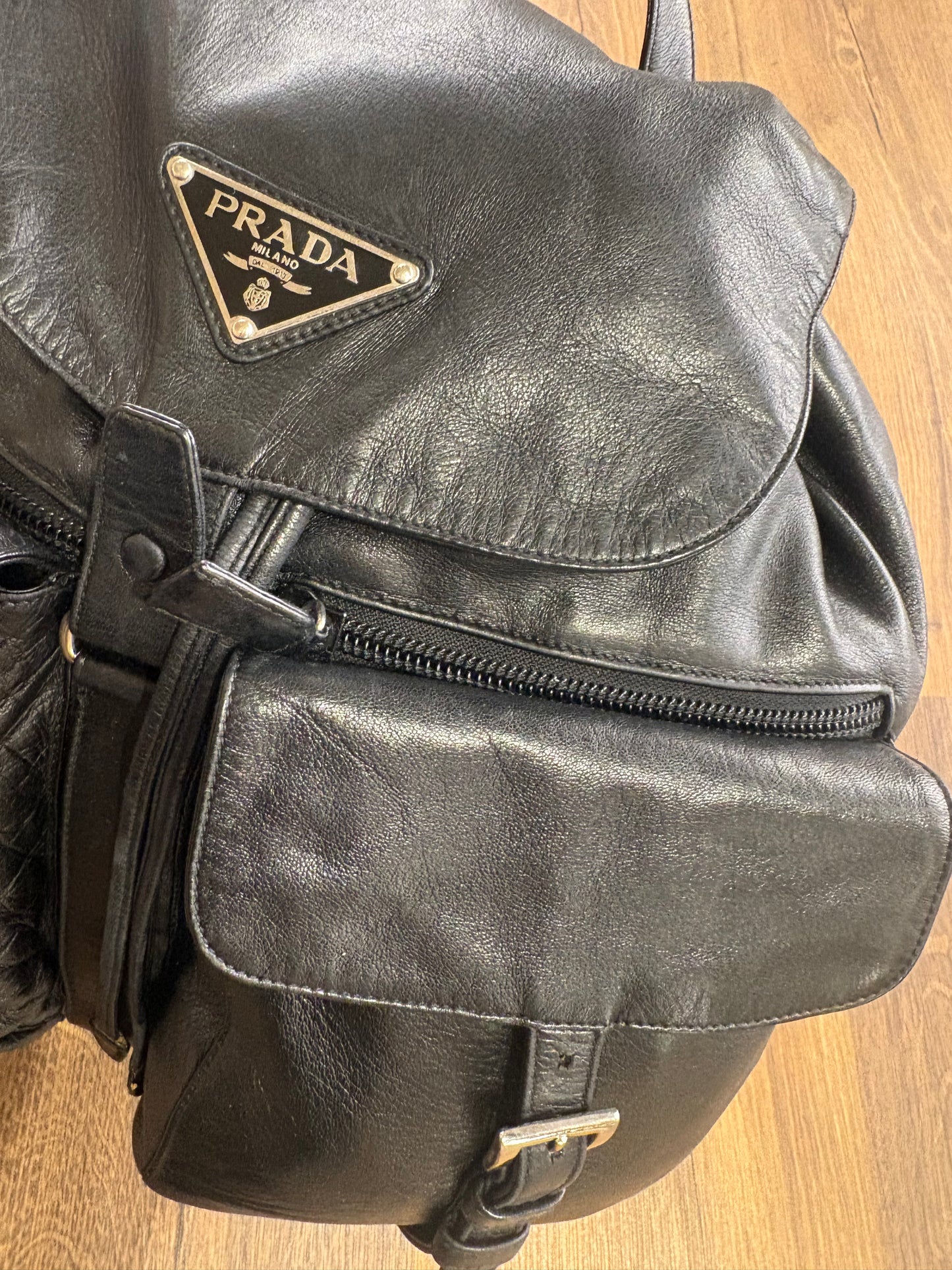 Prada zaino in pelle nero