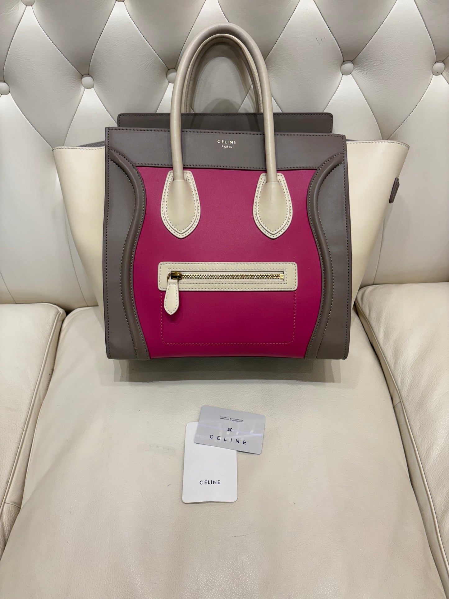 Céline Phantom tricolor in pelle
