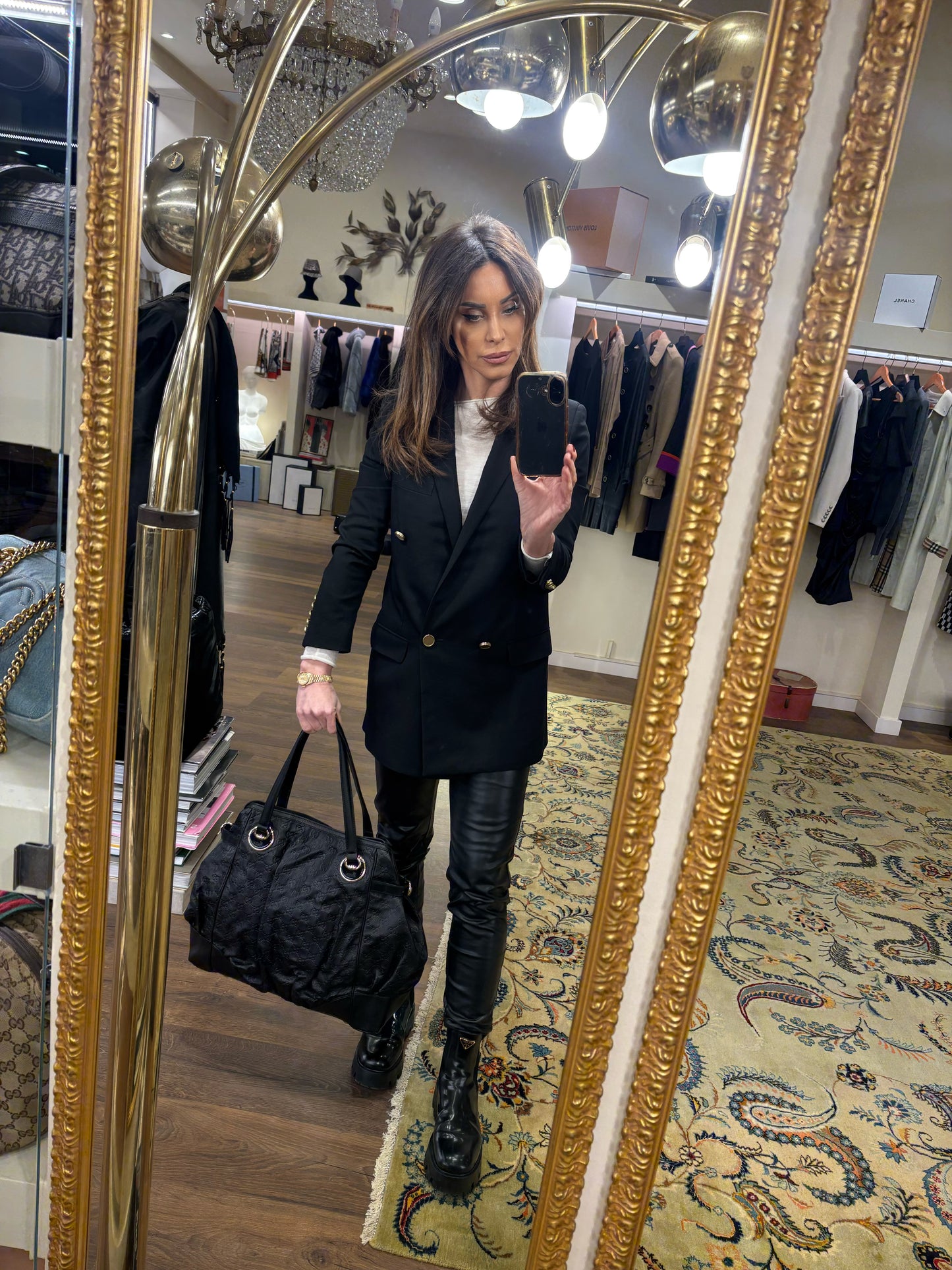Gucci Full Moon borsa  a spalla in pelle Guccissima