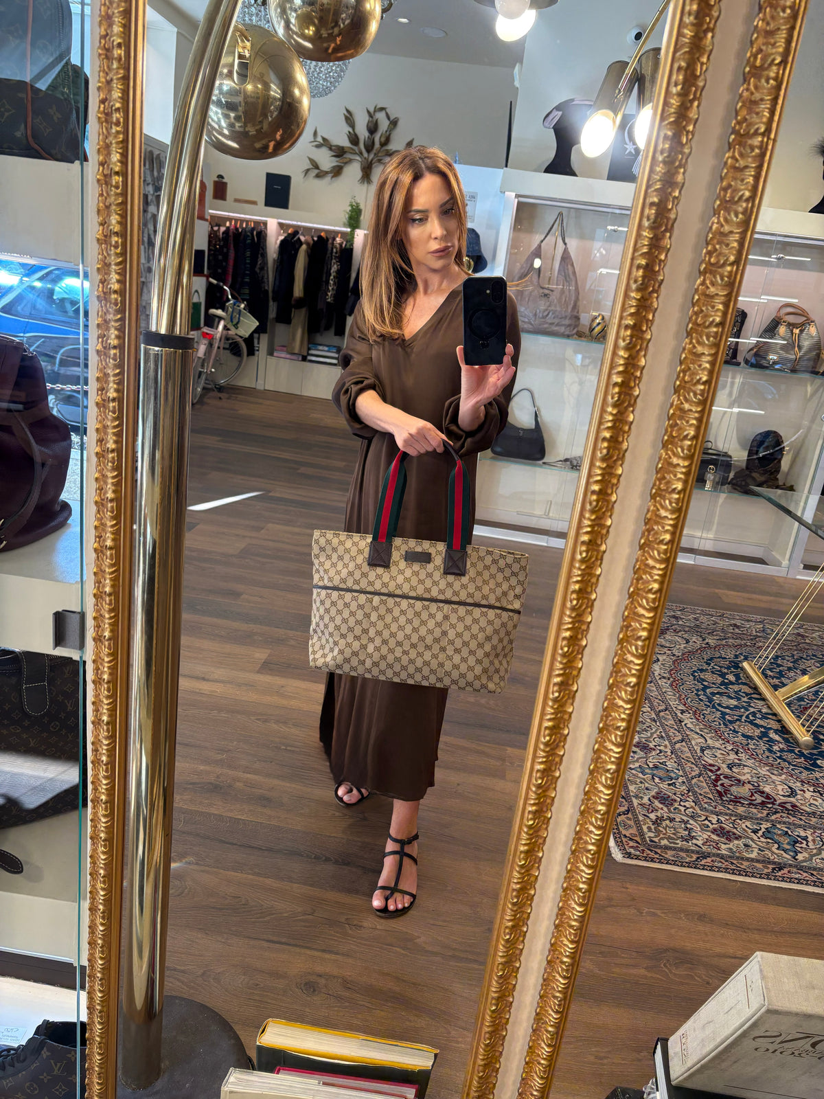 Gucci borsa shopping Borsa Tote Squadrata Gucci GG Canvas