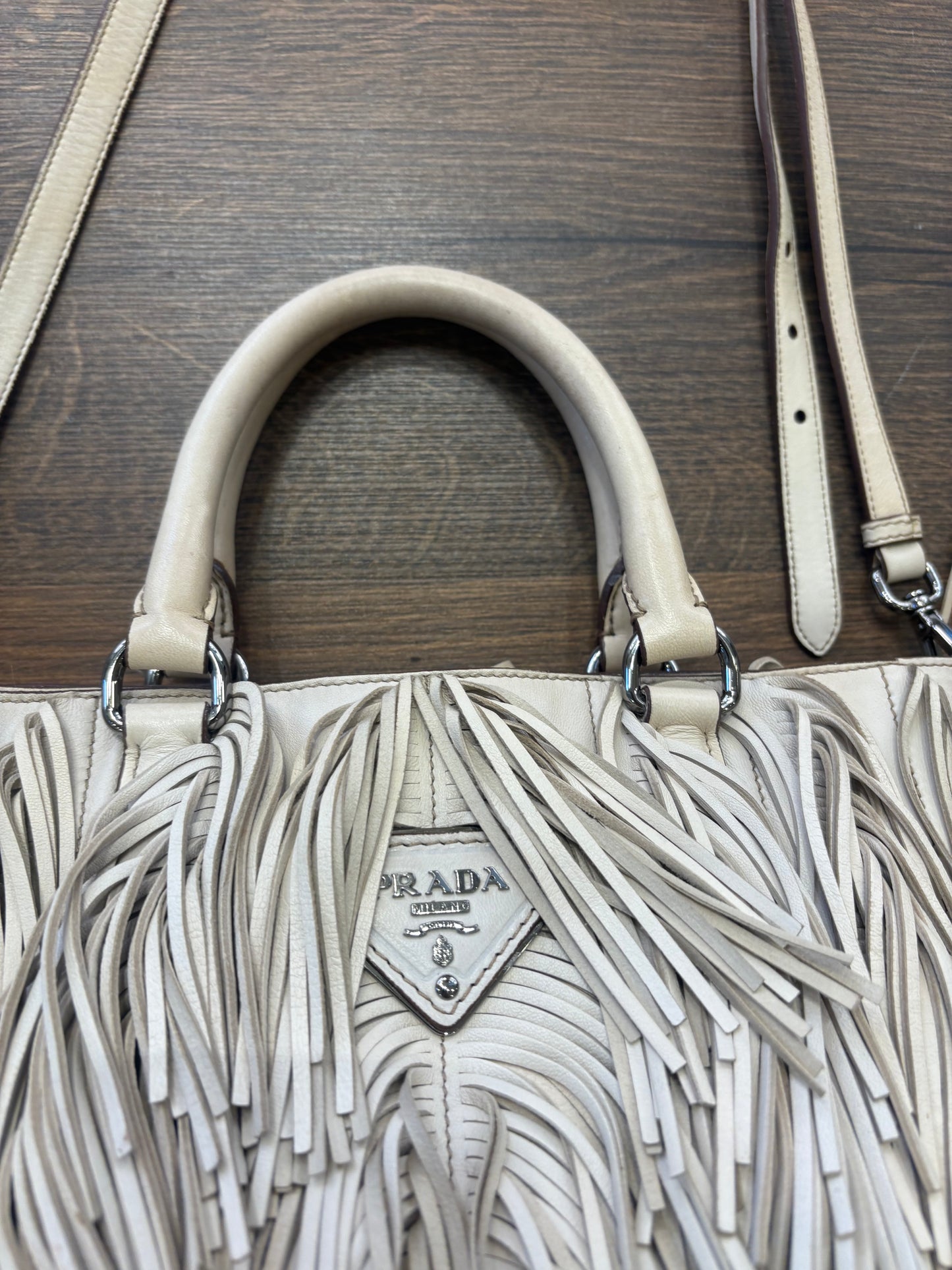 Borsa Prada Cera Nappa Leather Fringe