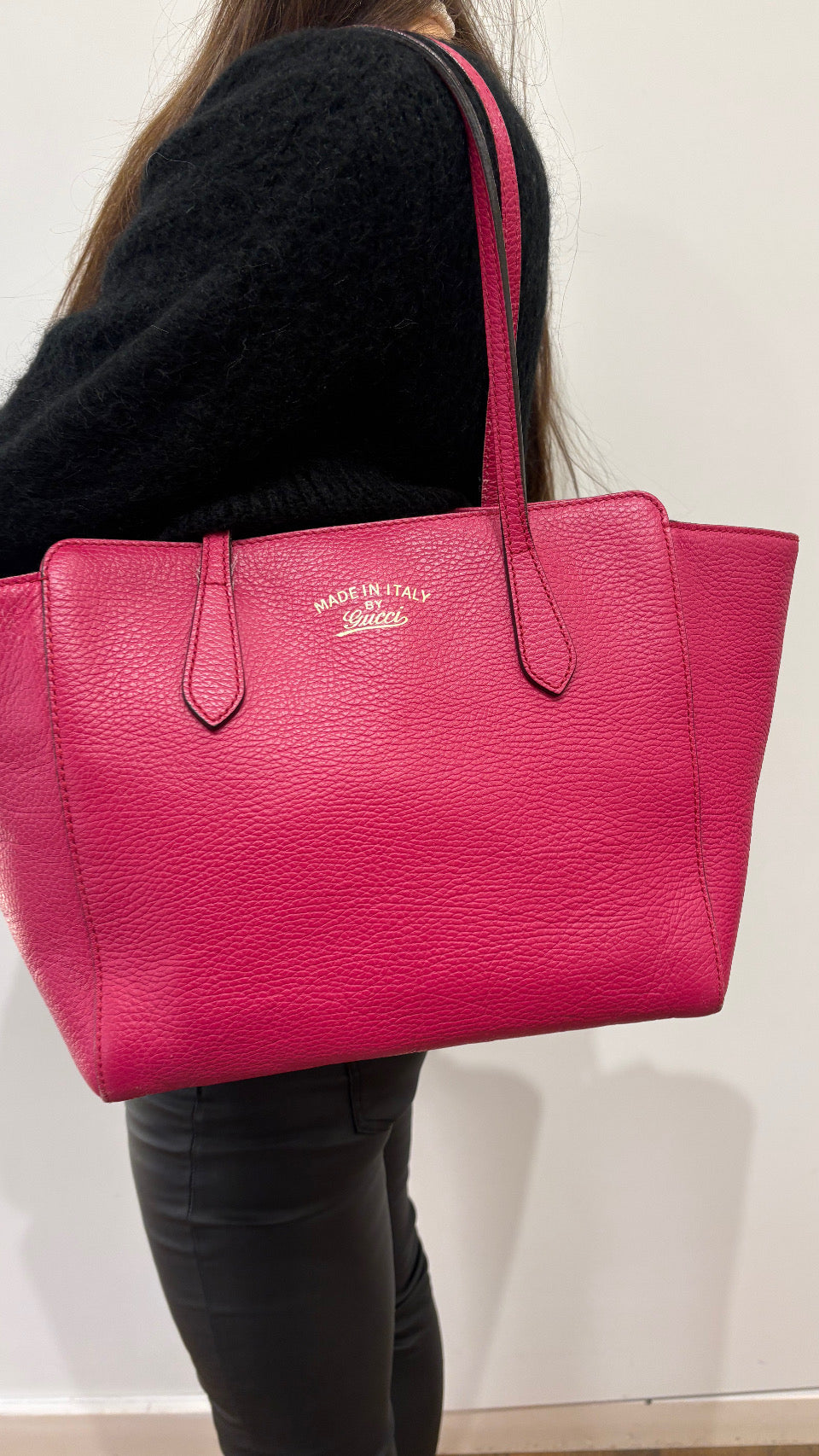 Gucci Swing  Tote bag in pelle fucsia