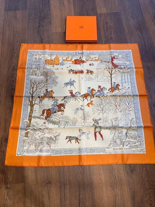 Hermès Paris foulard seta 90x90