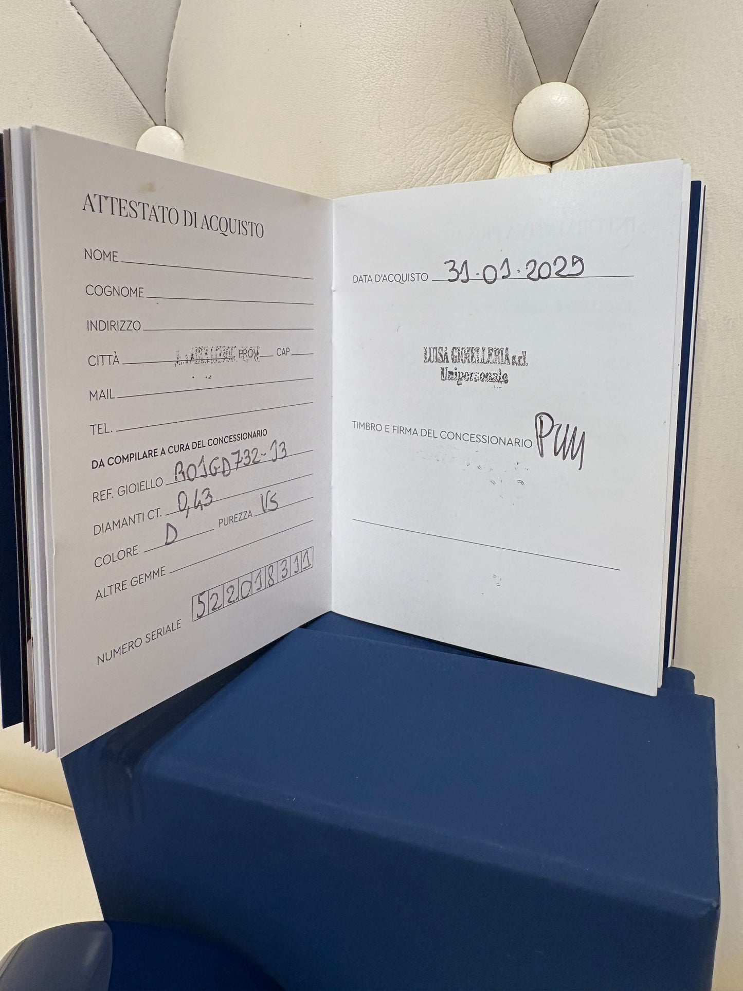 Recarlo anello in oro bianco con diamanti mis13