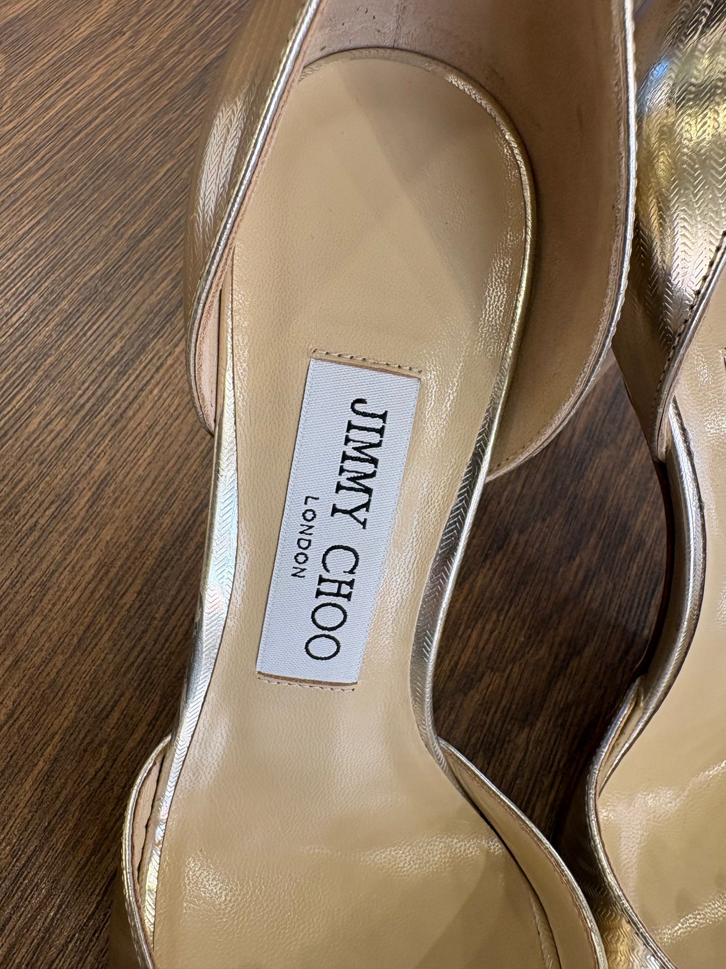 Jimmy Choo sandali oro con pietre effetto diamante n37,5. Nuovo