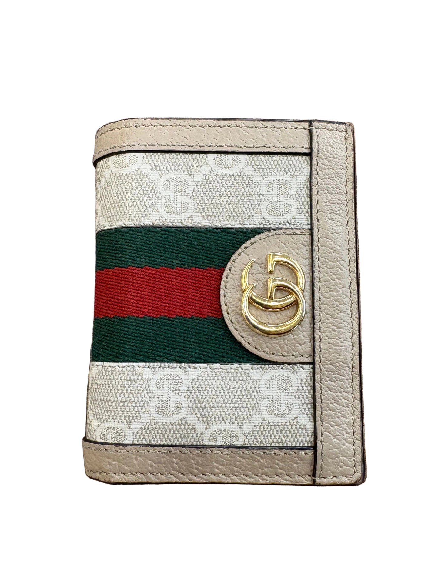 Gucci Portafoglio Ophidia Small GG con finiture in pelle. Nuovo