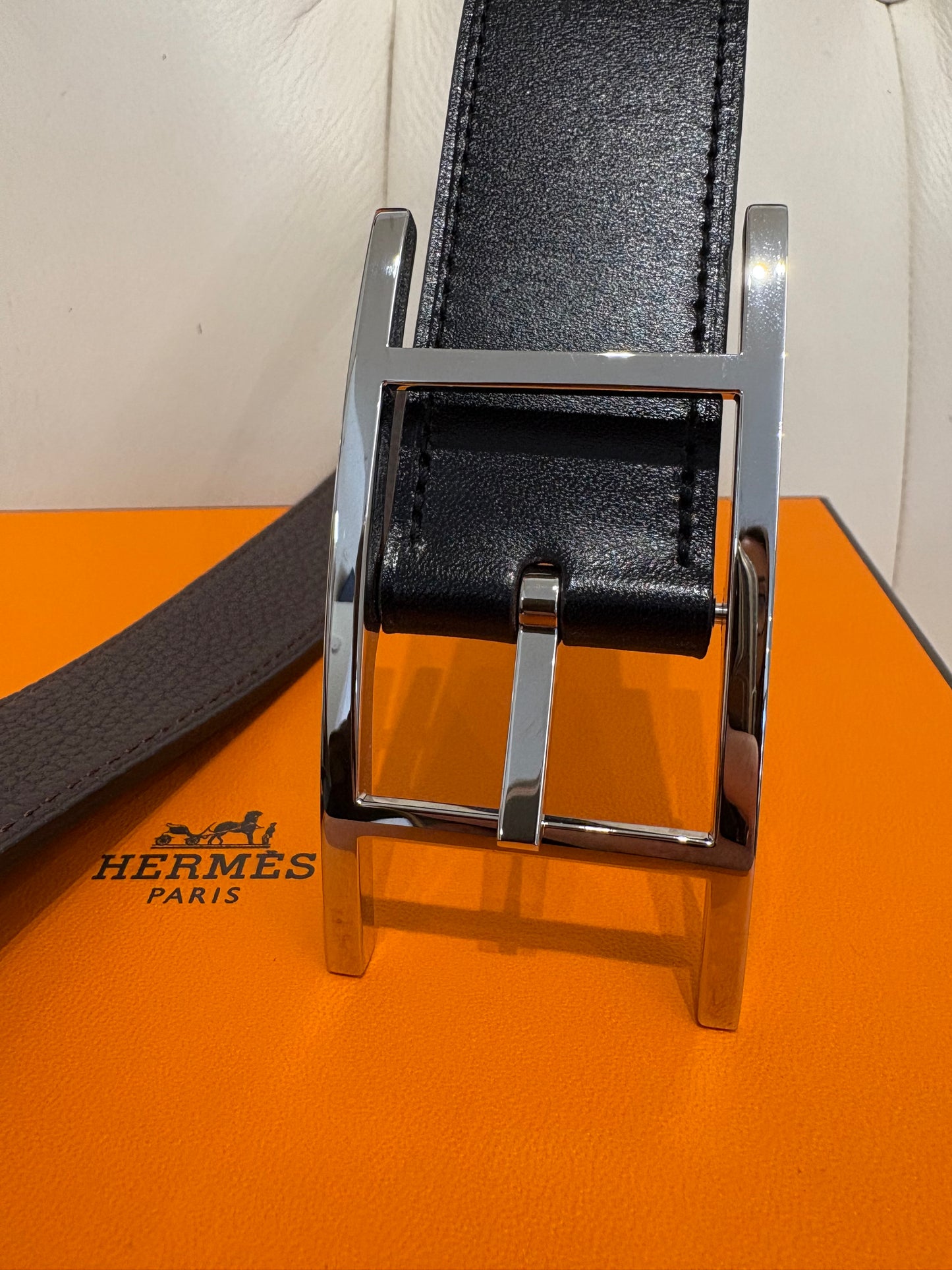 Hermès cintura uomo reversibile mis 100