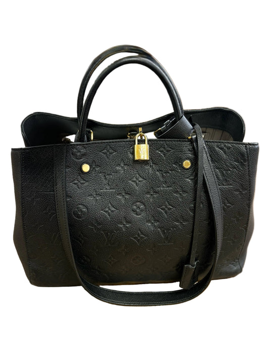 Louis Vuitton Montaigne mm in pelle empreinte nera